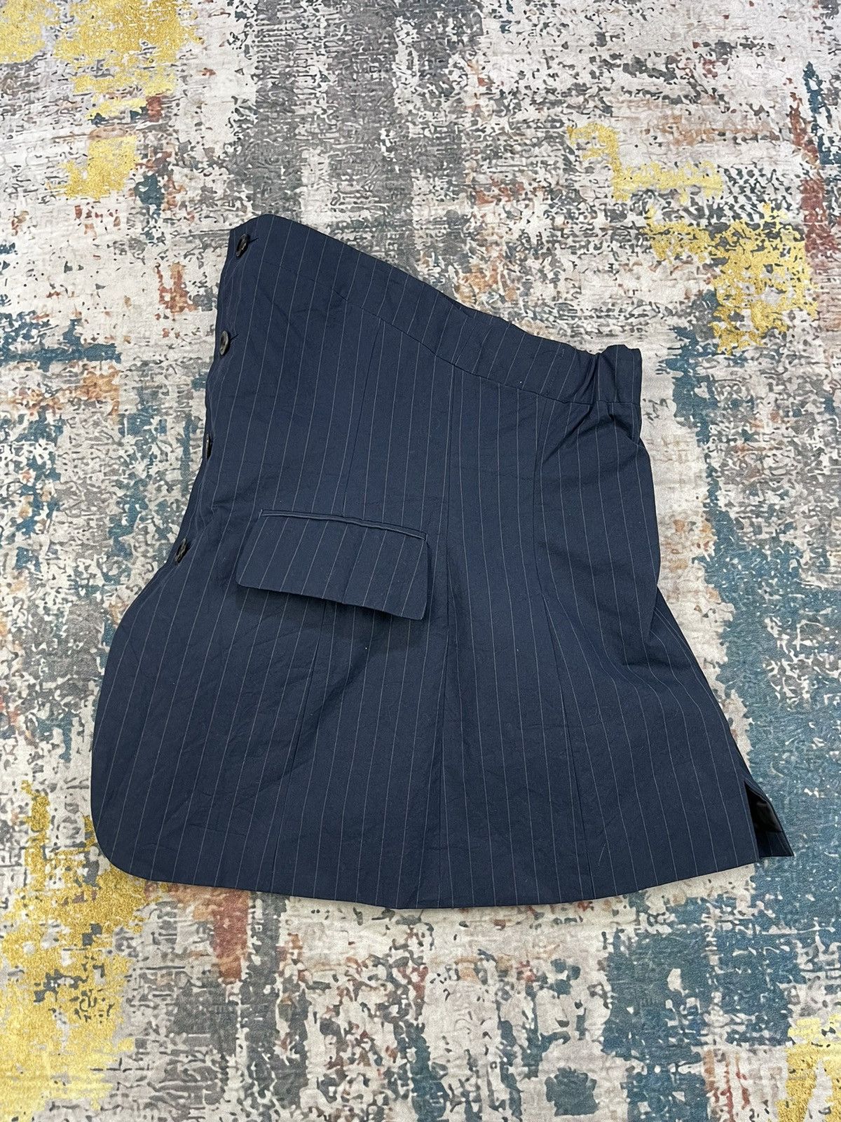 Japanese Brand Lâchement Navy Blanche Pinstriped Bustier Top Size XS / US 0-2 / IT 36-38 - 6 Thumbnail