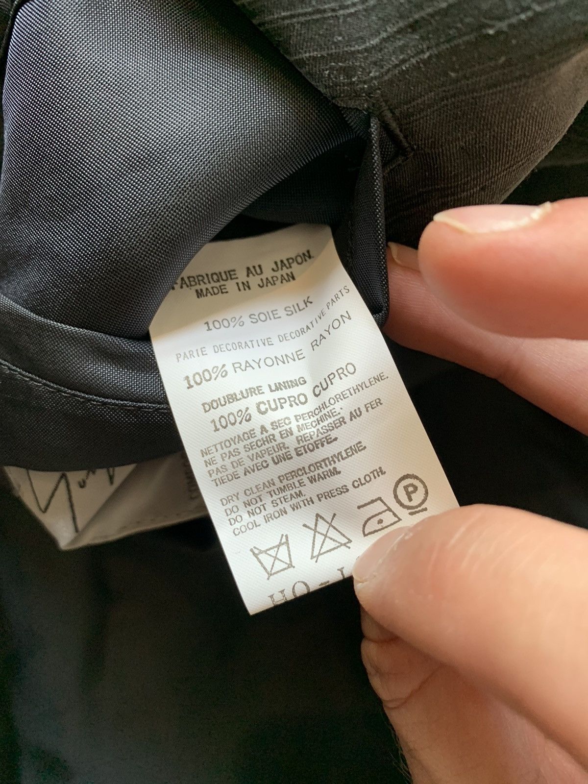 $3.5K YOHJI YAMAMOTO pour HOMME (2) black shantung pure silk