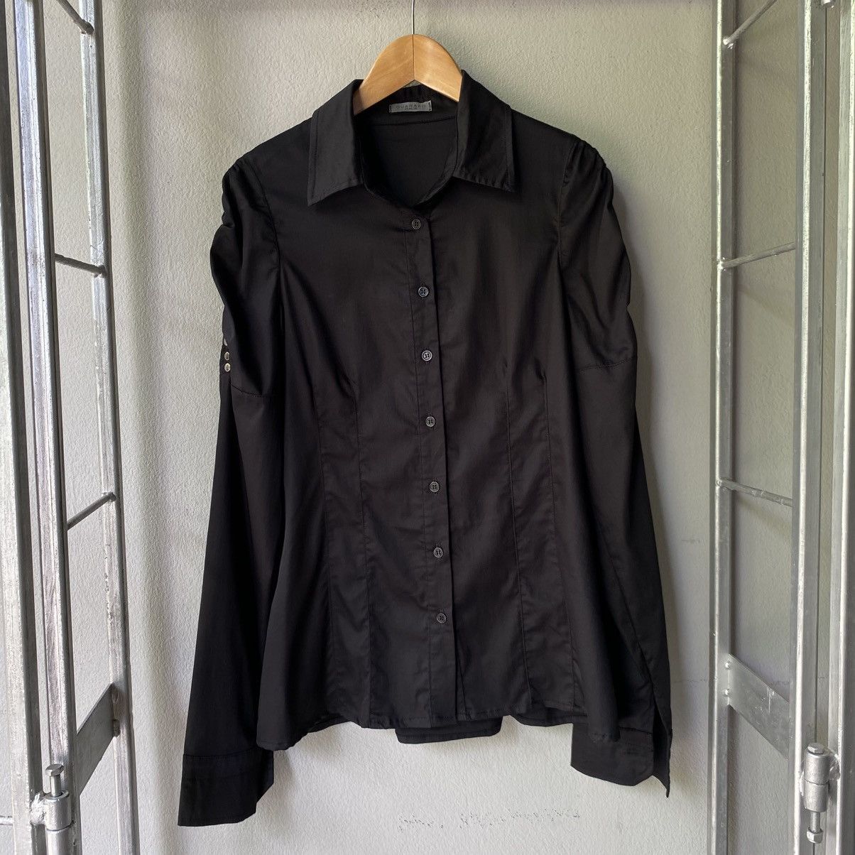 Designer GUARAPO Y2K Punk Black Shirt Studded Puff Shoulders Size M / US 6-8 / IT 42-44 - 4 Thumbnail