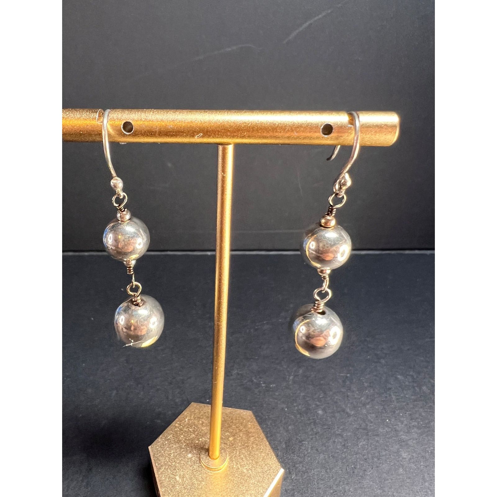 Other Vintage sterling silver graduated ball dangling earrings Size ONE SIZE - 11 Thumbnail