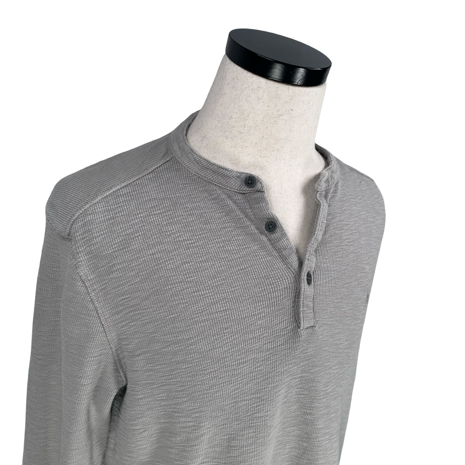 Allsaints AllSaints Muse Thermal Henley Shirt Men’s L Gray Long Sleeve Size US L / EU 52-54 / 3 - 2 Thumbnail