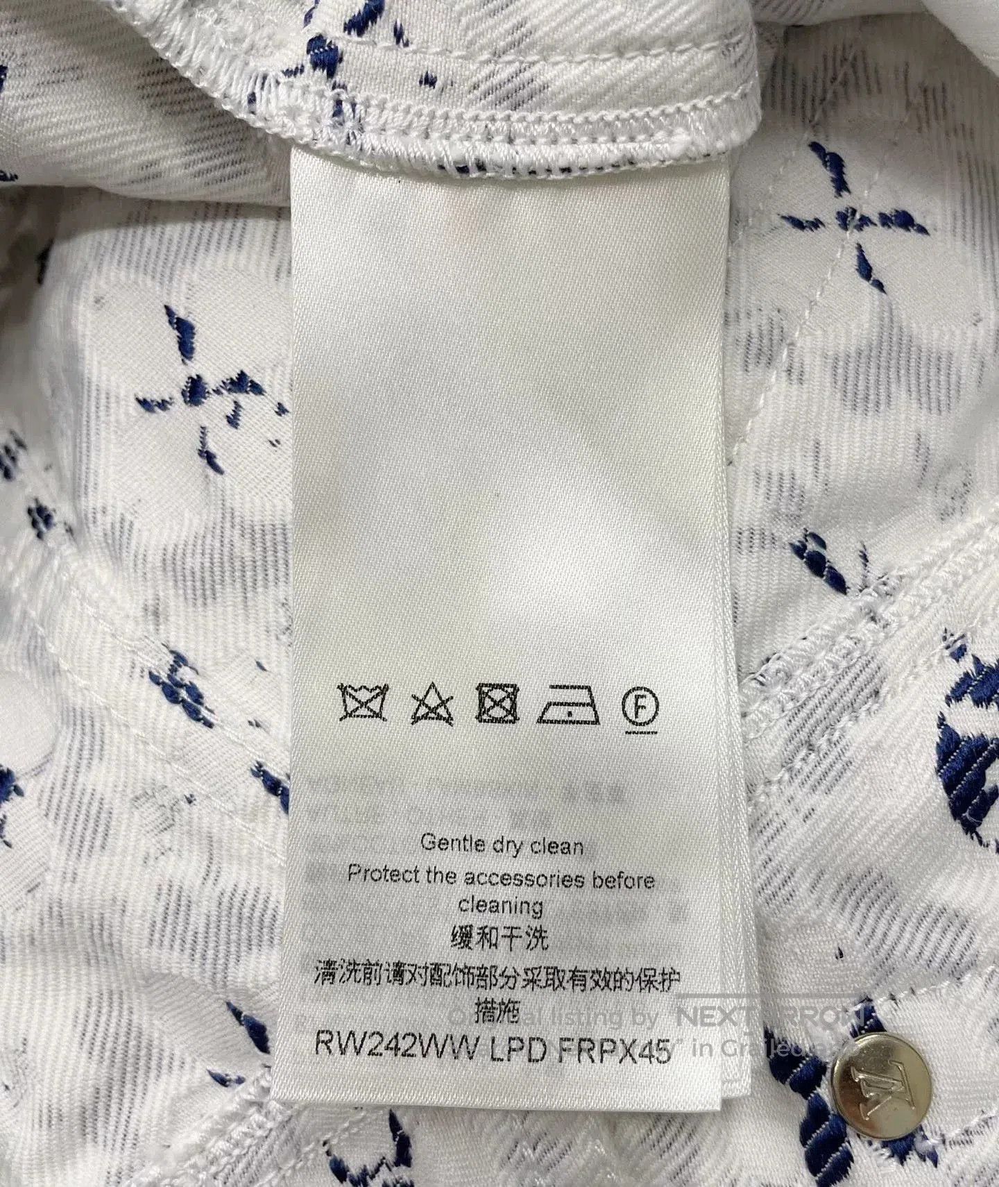 Louis Vuitton LV Blue Floral Print Jeans. Size 35" - 6 Thumbnail