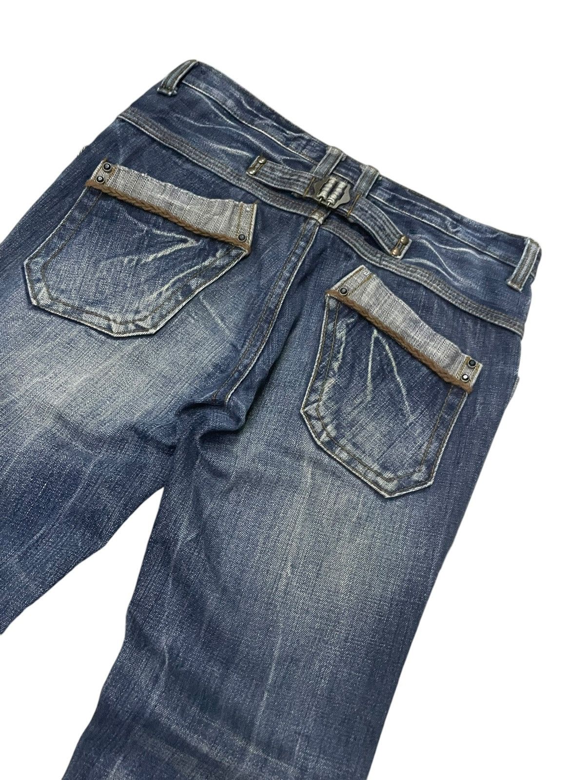 If Six Was Nine × LOWBOX × Le Grande Bleu (L.G.B.) Pure Paradise Japan Rhinestones Mens Flare Claw Mark Jeans Size US 32 / EU 48 - 16 Thumbnail