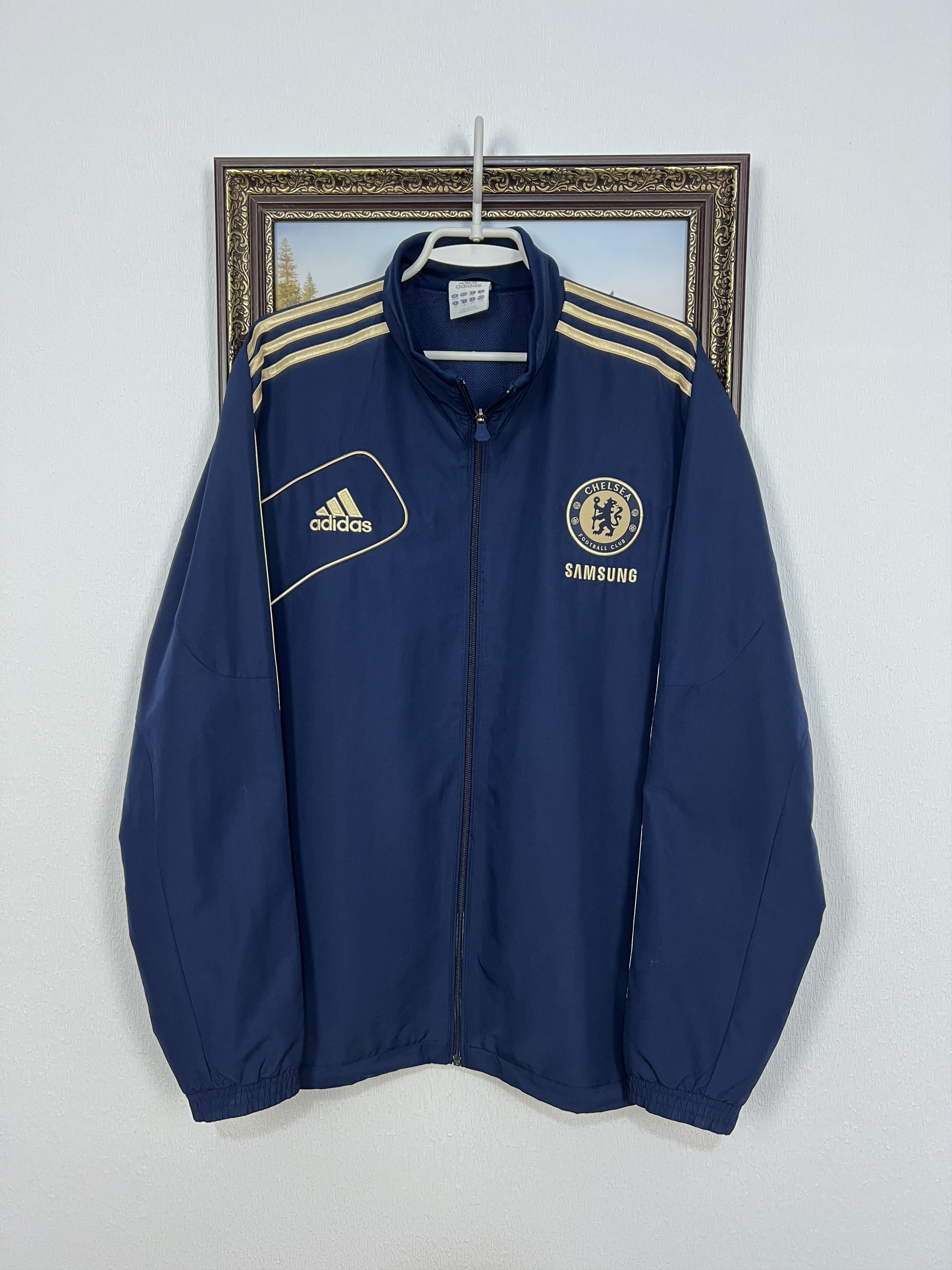 Vintage Adidas Blue Chelsea Football Jacket Soccer Mens - Main Image