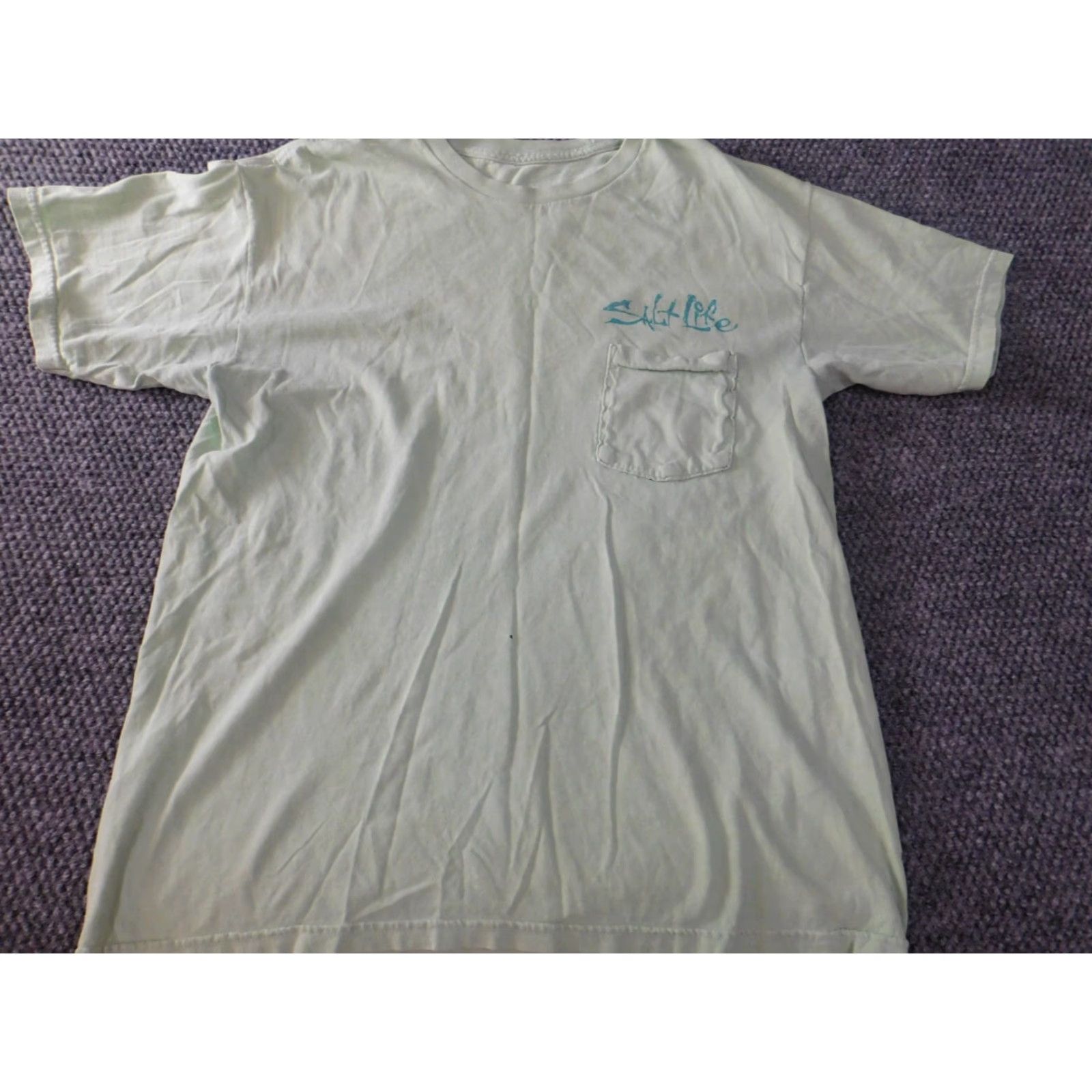 Vintage Salt Life Men's Shirt Short Sleeve T-Shirt Crew Neck Green Cotton Logo Beach Surfing 90s? Size US M / EU 48-50 / 2 - 3 Thumbnail