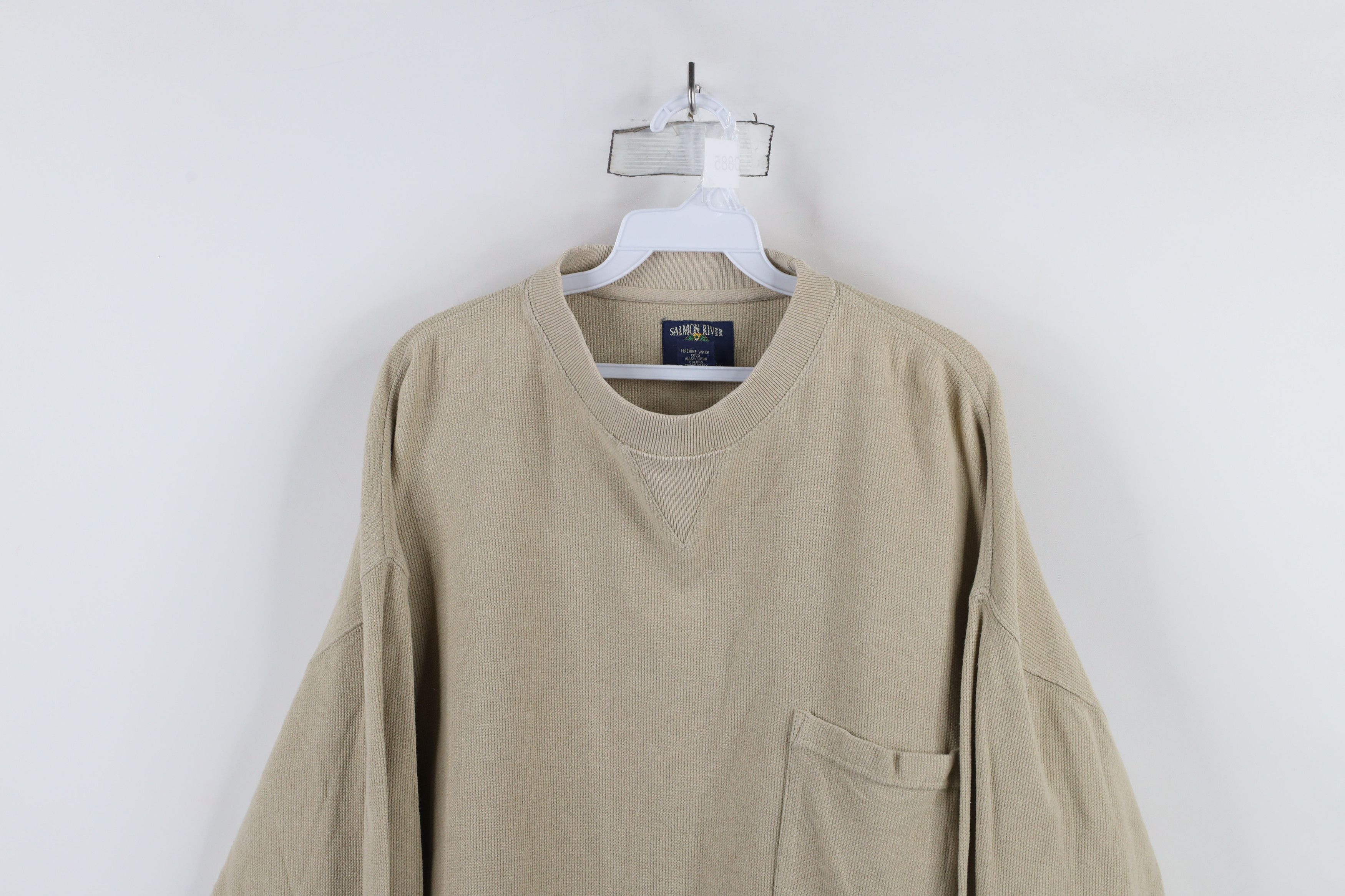 Vintage Vintage 90s Streetwear Waffle Knit Heavyweight T-Shirt Size US XL / EU 56 / 4 - 2 Thumbnail
