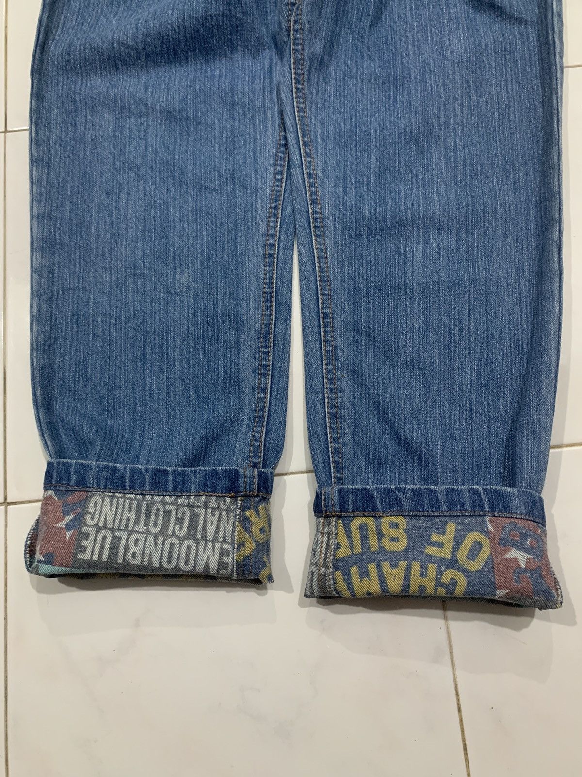 Japanese Brand Bluemoonblue 32 Vintage Printed Jeans Size US 28 / EU 44 - 9 Thumbnail