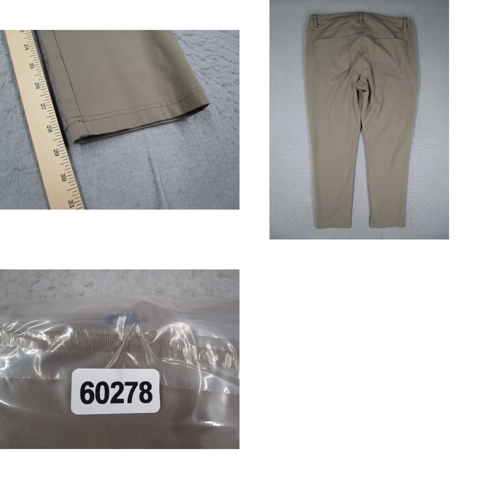 Vintage BYLT Everyday Pant 2.0 Mens Slim Fit Chino Pants Beige Khaki 38 with Stretch Pockets Casual Golf Size US 38 / EU 54 - 8 Thumbnail
