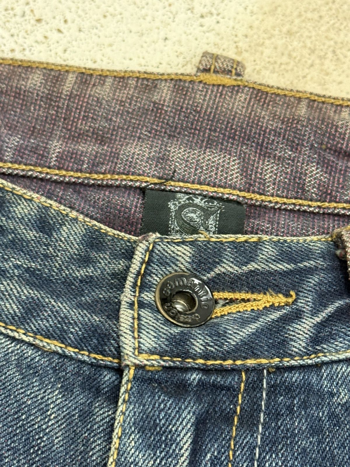 semanticdesign Semanticdesign Japanese Mudwash Studded Flare Denim Pants Size US 35 - 10 Thumbnail