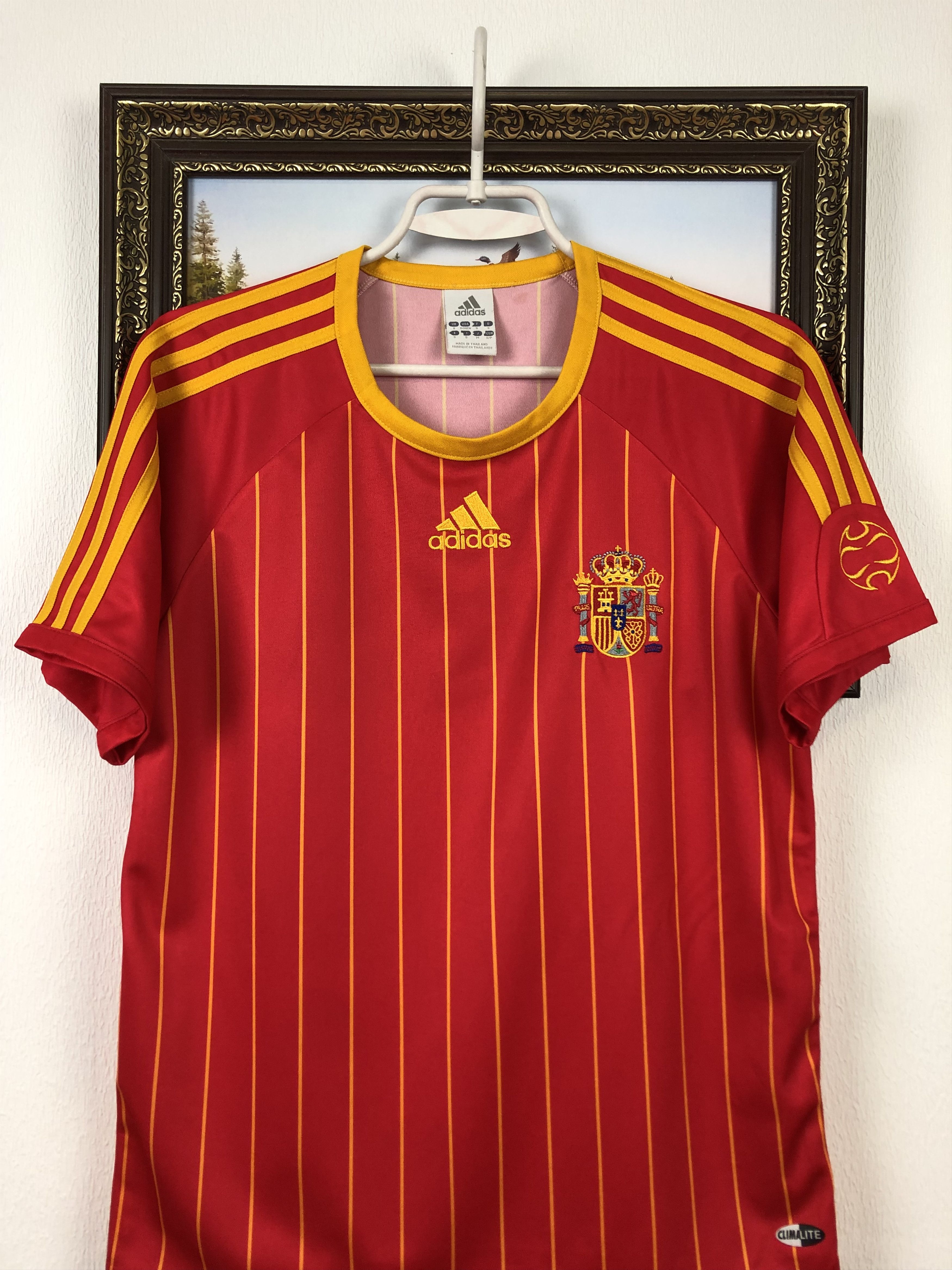 Adidas Spain Home football shirt 2005 Soccer Adidas Jersey Rare Size US S / EU 44-46 / 1 - 2 Thumbnail