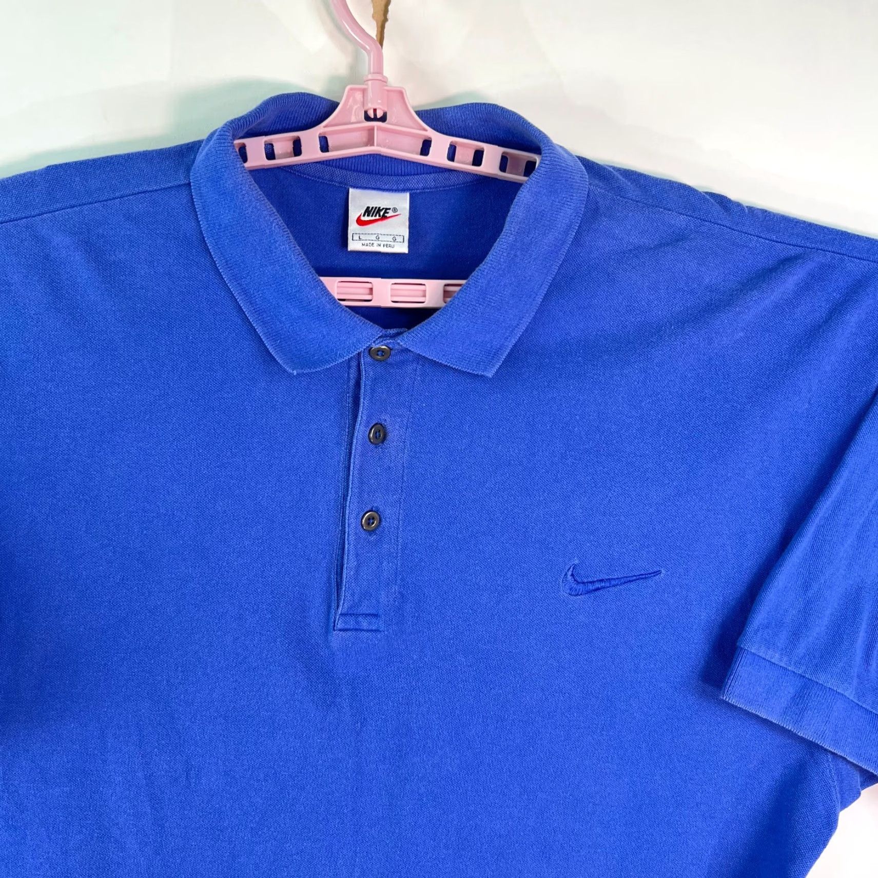 Nike Nike Blue Polo Shirt Mens Large Collared Short Sleeve Polo Shirt Casual Cotton Blend Logo Accent Size US L / EU 52-54 / 3 - 3 Thumbnail