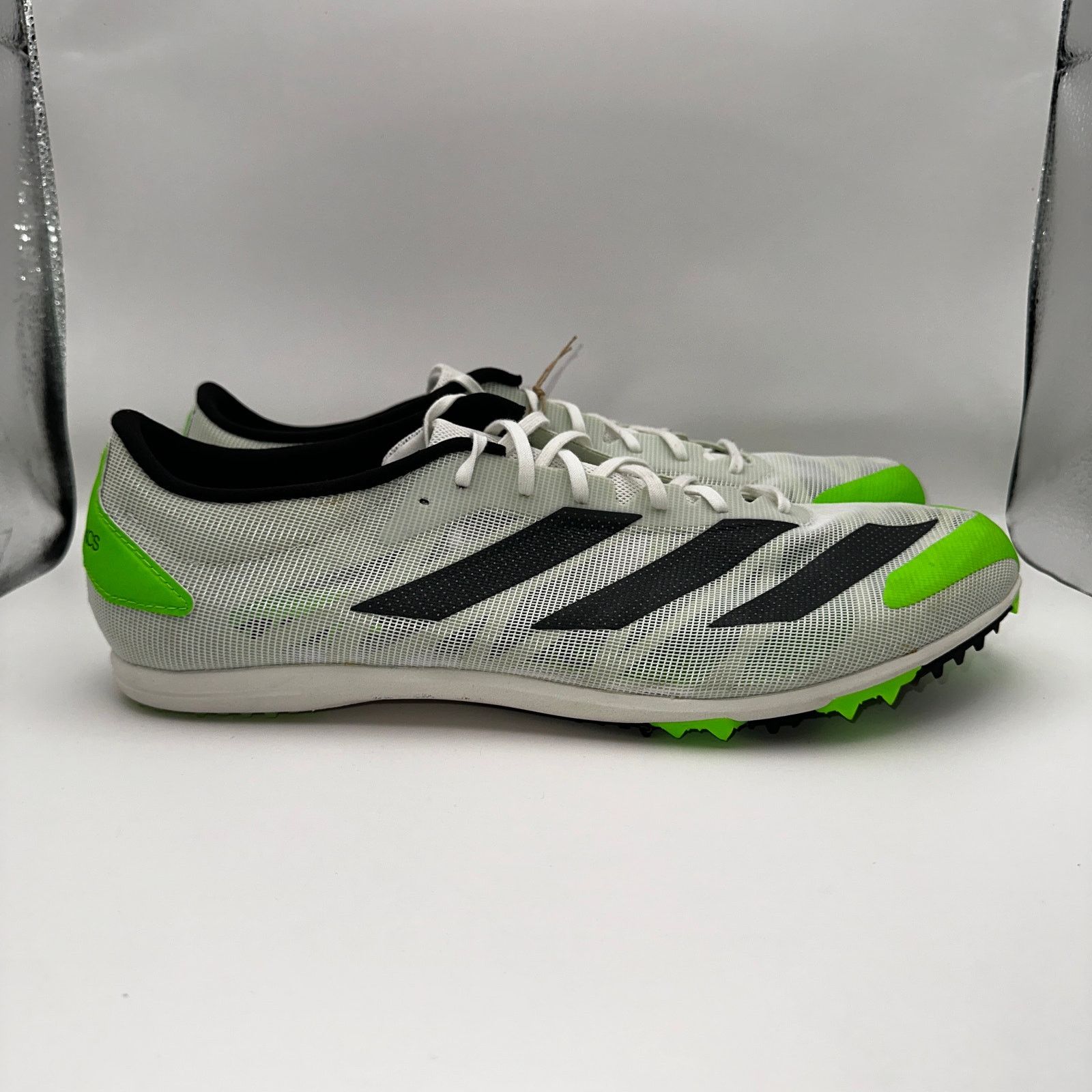 Adidas Adidas Adizero XCS Mens 15 Running Cleats White Solar Green Size US 15 / EU 48 - 3 Thumbnail