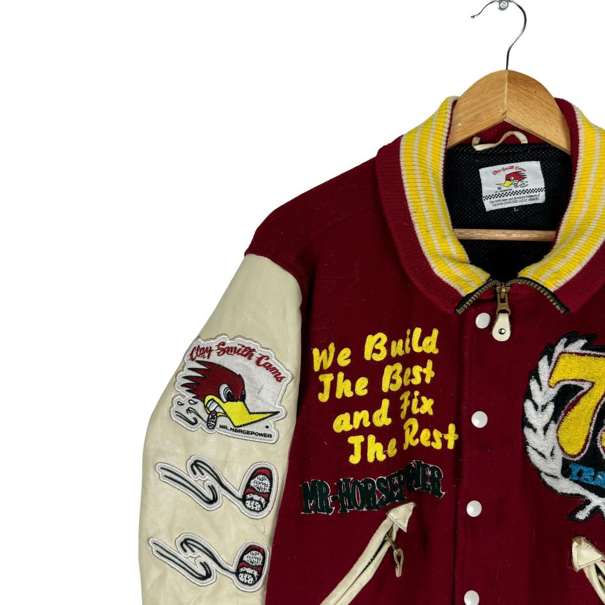 Sports Specialties ☀️CLAYSMITH MOONEYES FW2006 COWHIDE LEATHER VARSITY JACKET Size US L / EU 52-54 / 3 - 3 Thumbnail