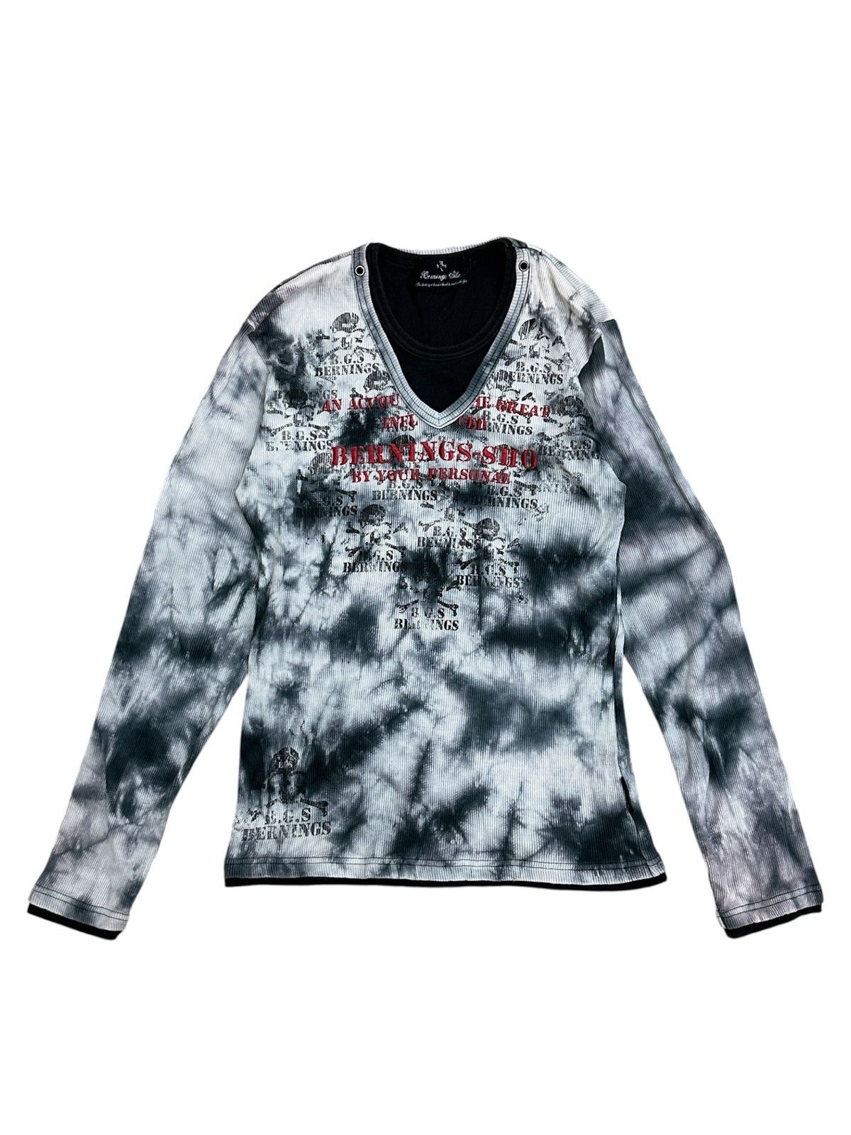 BERNINGS SHO Berning Sho Japan Poem Acid Wash L/S Shirt Size US M / EU 48-50 / 2 - 1 Thumbnail