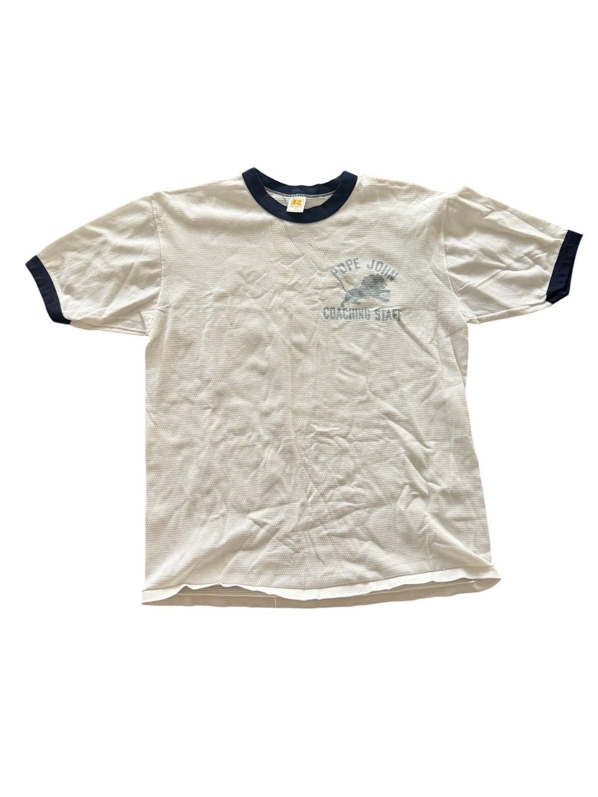 Russell Athletic True Vtg Pope John Coach Staff Athletic Shirt Russell 70s Size US L / EU 52-54 / 3 - 1 Thumbnail
