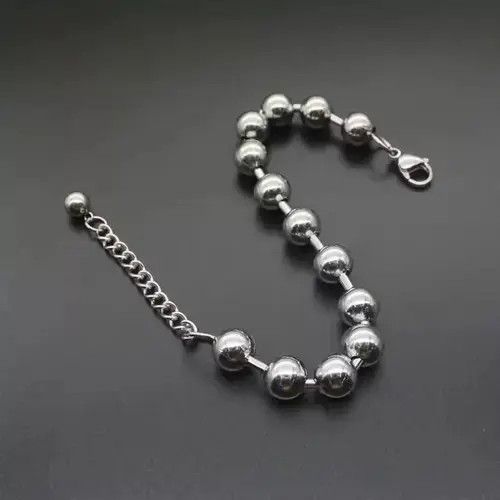 Jewelry Ball Chain Bracelet 2000s Chrome Y2K Punk Skater Grunge Size ONE SIZE - 2 Thumbnail