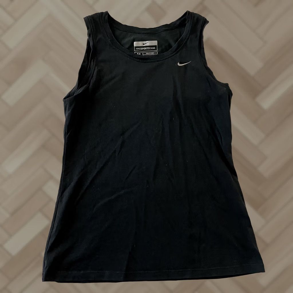 Nike Nike Womens Tank Athletic Sleeveless Medium Black Sports FitDry Top Size M / US 6-8 / IT 42-44 - 1 Thumbnail