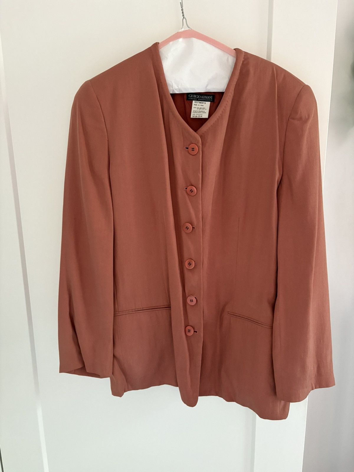 Giorgio Armani Vintage Giorgio Armani Silk Blazer Size L / US 10 / IT 46 - 1 Thumbnail