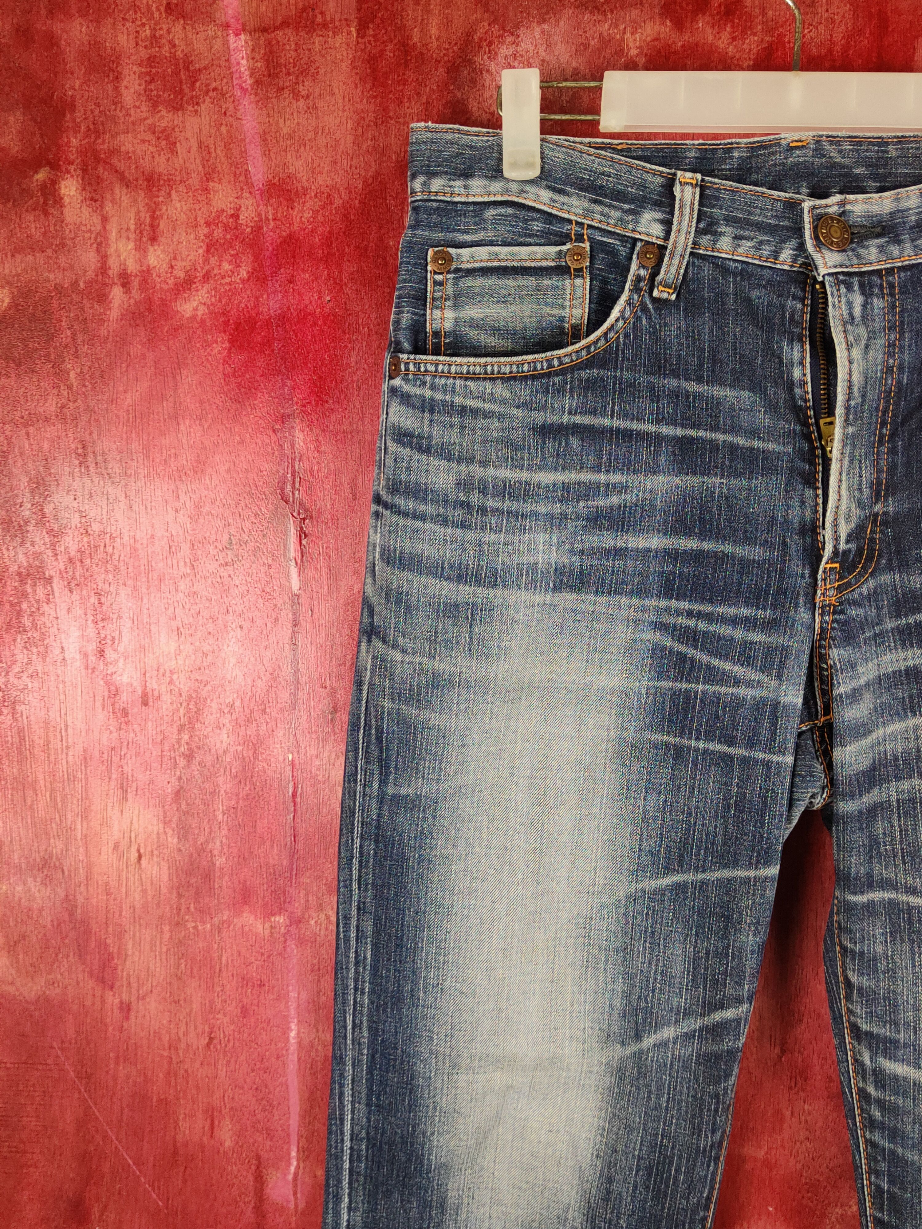 Edwin Edwin Dark Blue Distressed Ripped Jeans #S2198 Size US 31 - 3 Thumbnail