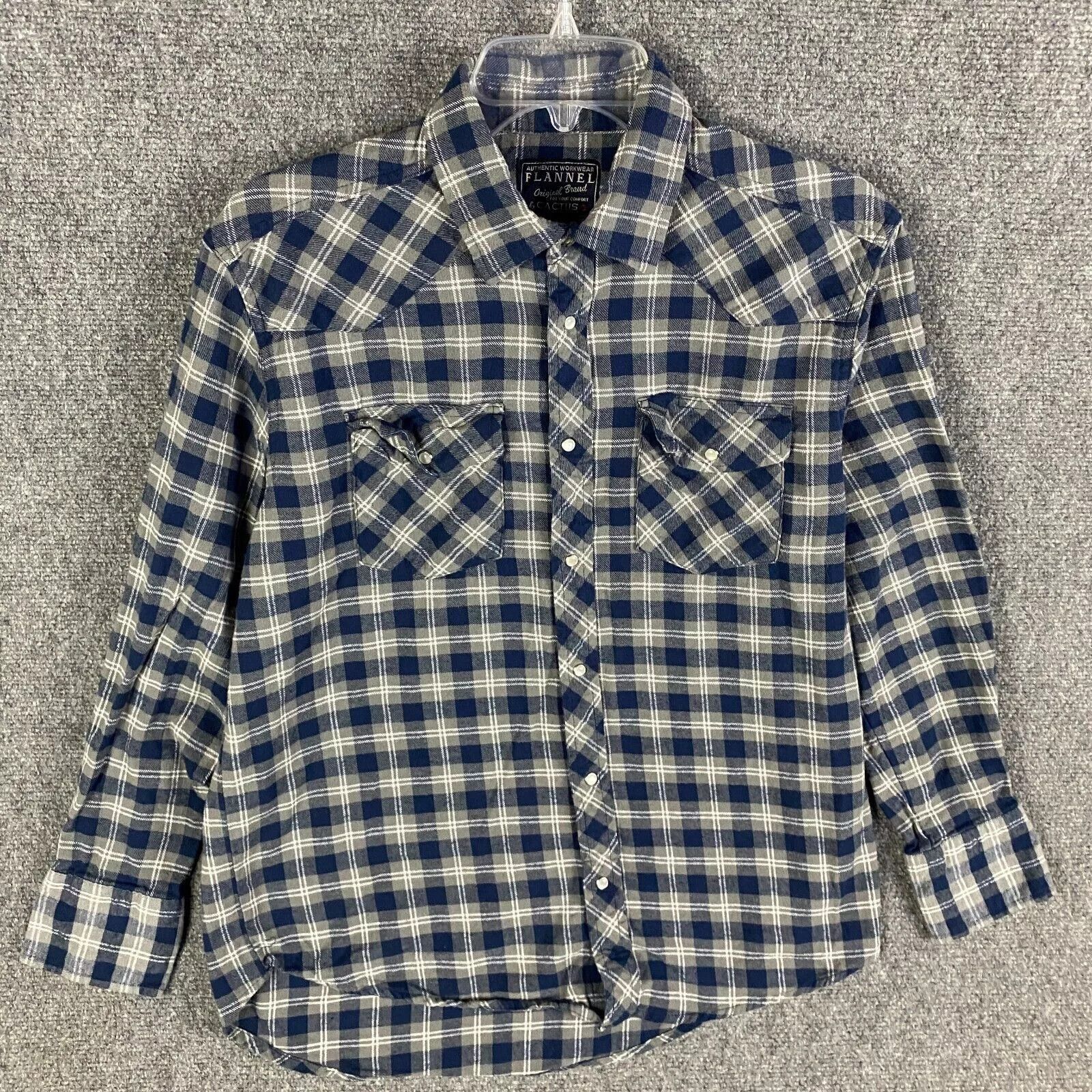 Other Cactus Flannel Men's Medium Pearl Snap Plaid Cotton Adults M Size US M / EU 48-50 / 2 - 1 Thumbnail