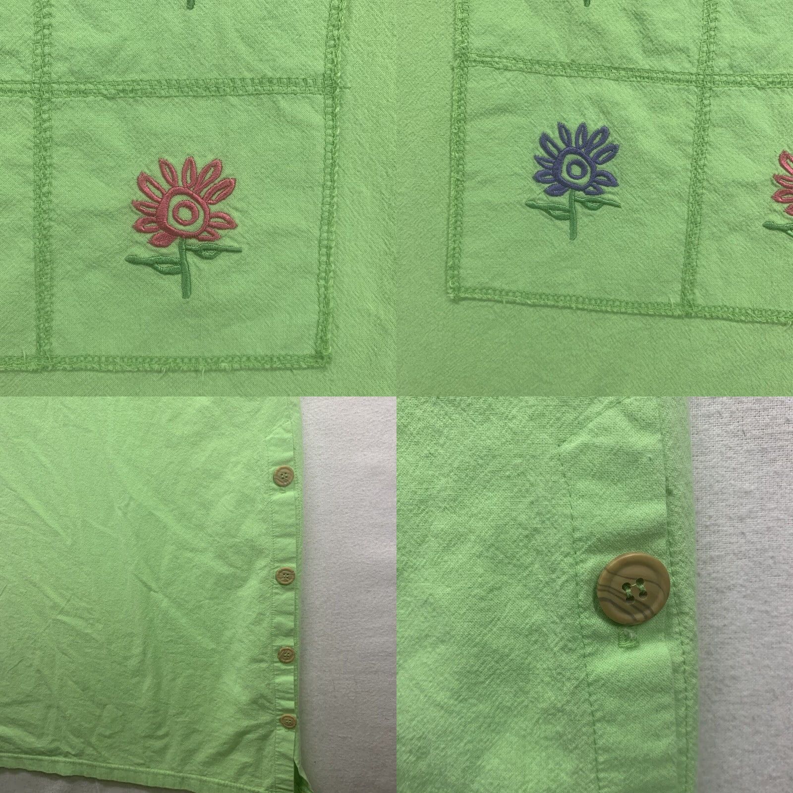 Vintage VINTAGE Women's Beach Dress Sheath Summer Cotton Lime Green Size Large Embroidered Ocean Vacation Size L / US 10 / IT 46 - 8 Thumbnail