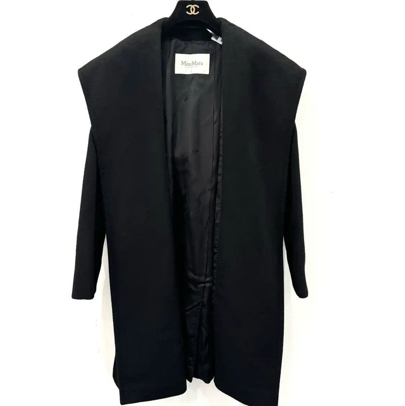 Max Mara MaxMara Black Polyester Women's Coat 0089 Size S / US 4 / IT 40 - 1 Thumbnail