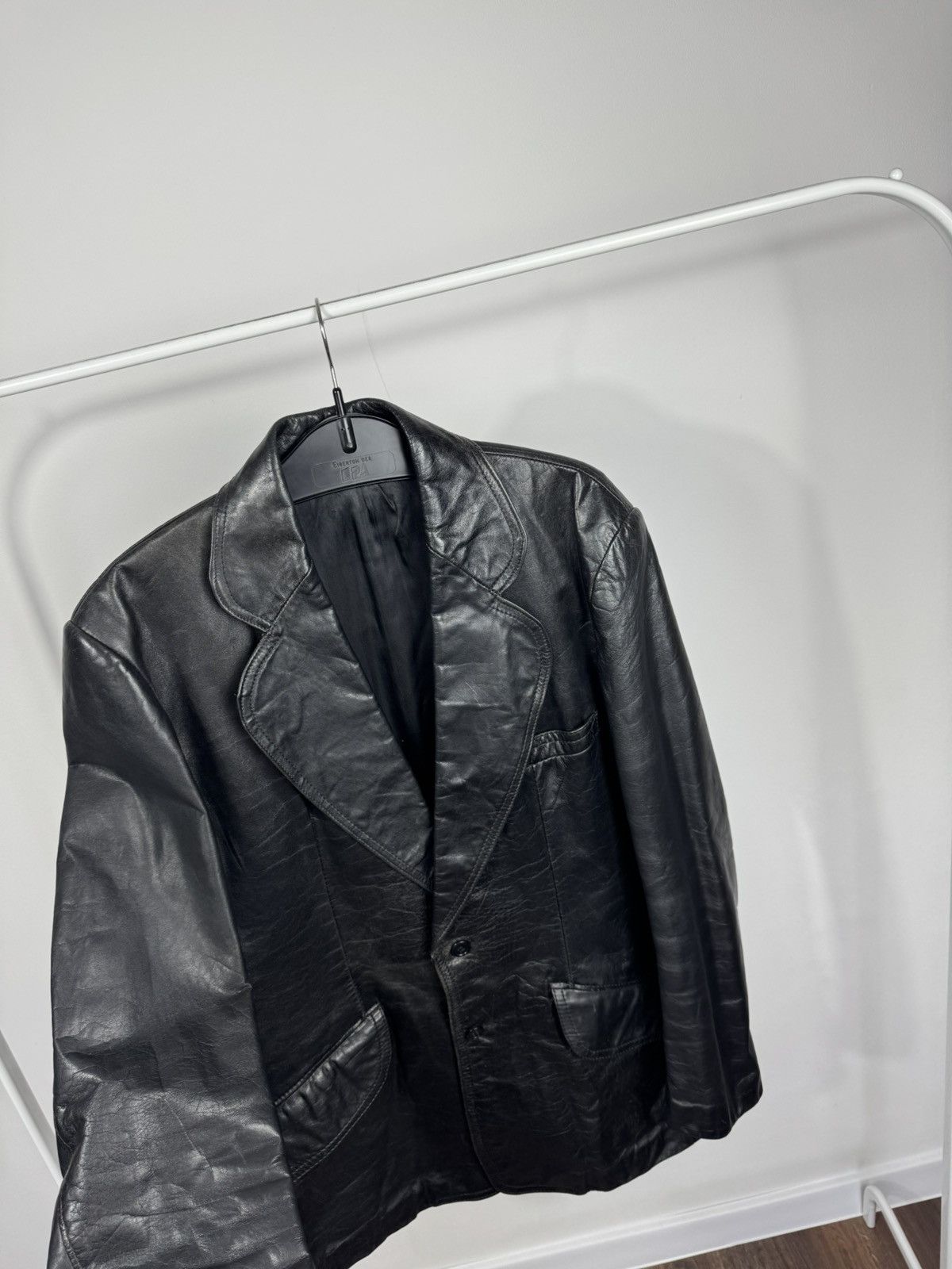 Leather Vintage Heavy Black Leather Blazer Jacket Coat Retro Classic Size US L / EU 52-54 / 3 - 4 Thumbnail