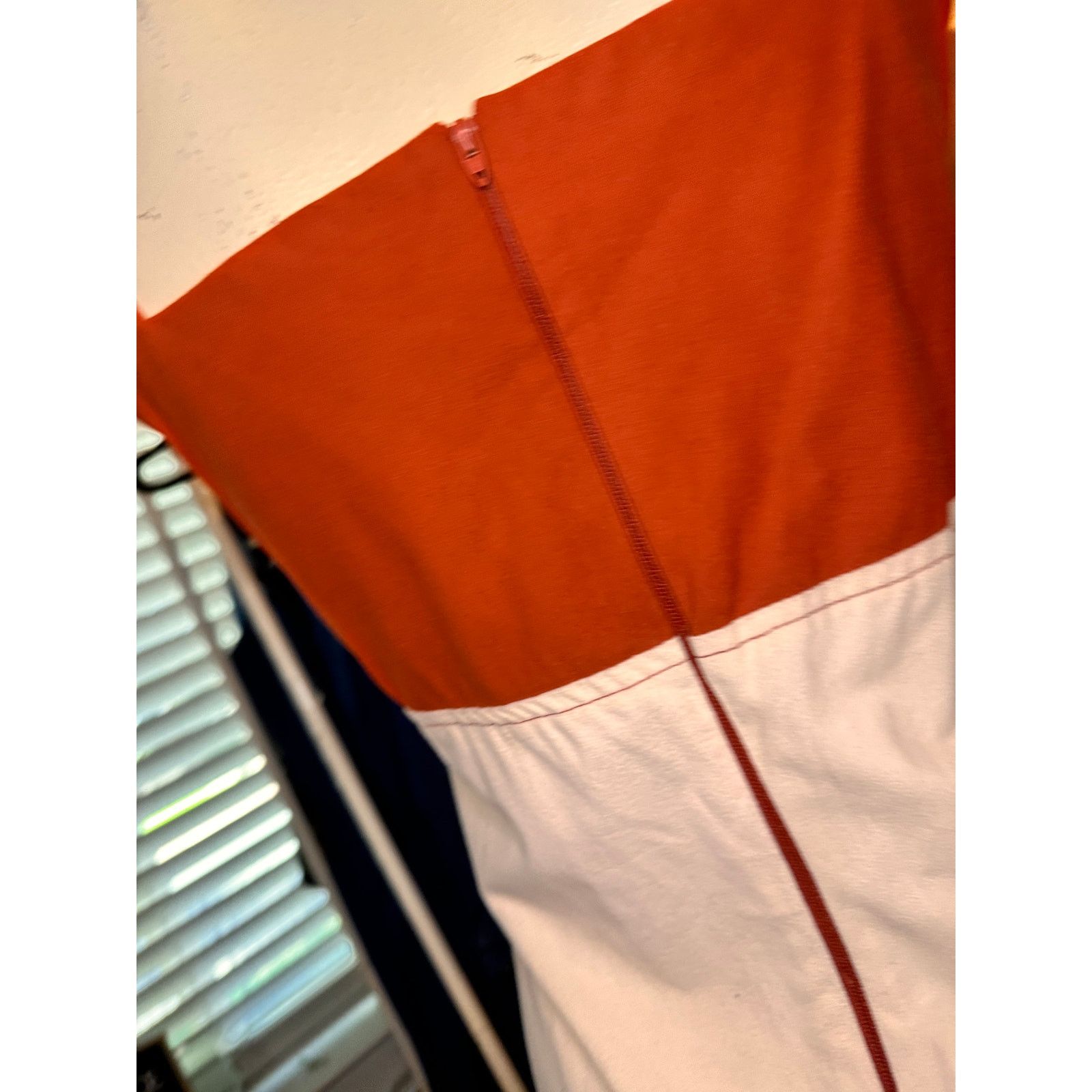 Homemade Retro 1970s Orange and Cream Jumpsuit Size 27" / US 4 / IT 40 - 10 Thumbnail