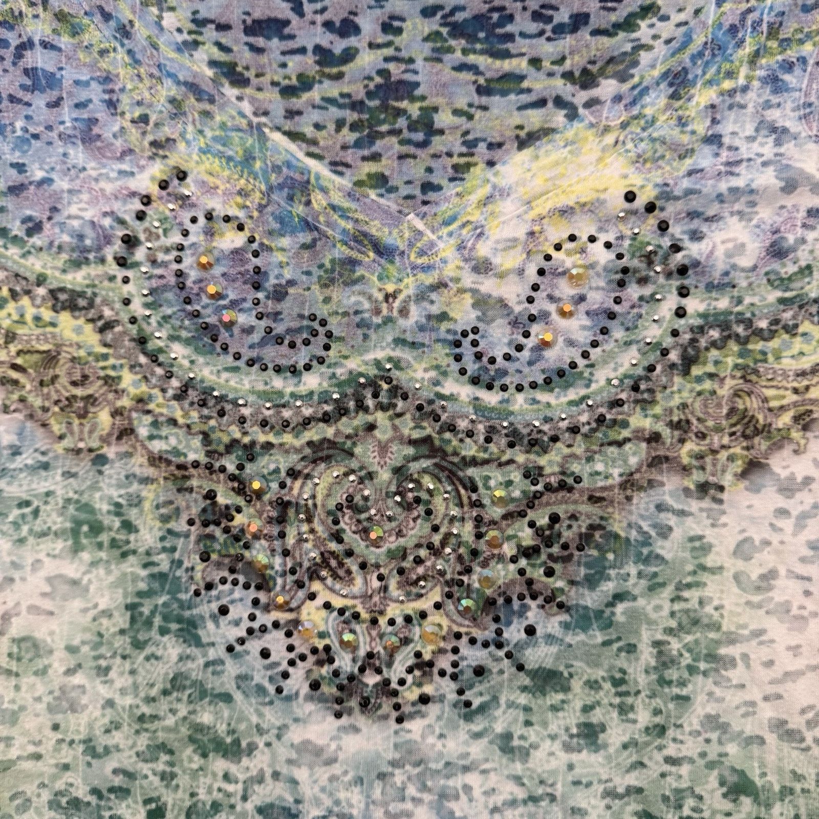 Other Cato Top Women 18 Plus Boho Rhinestones Embellished Ethereal Size XXL / US 16-18 / IT 52-54 - 2 Thumbnail