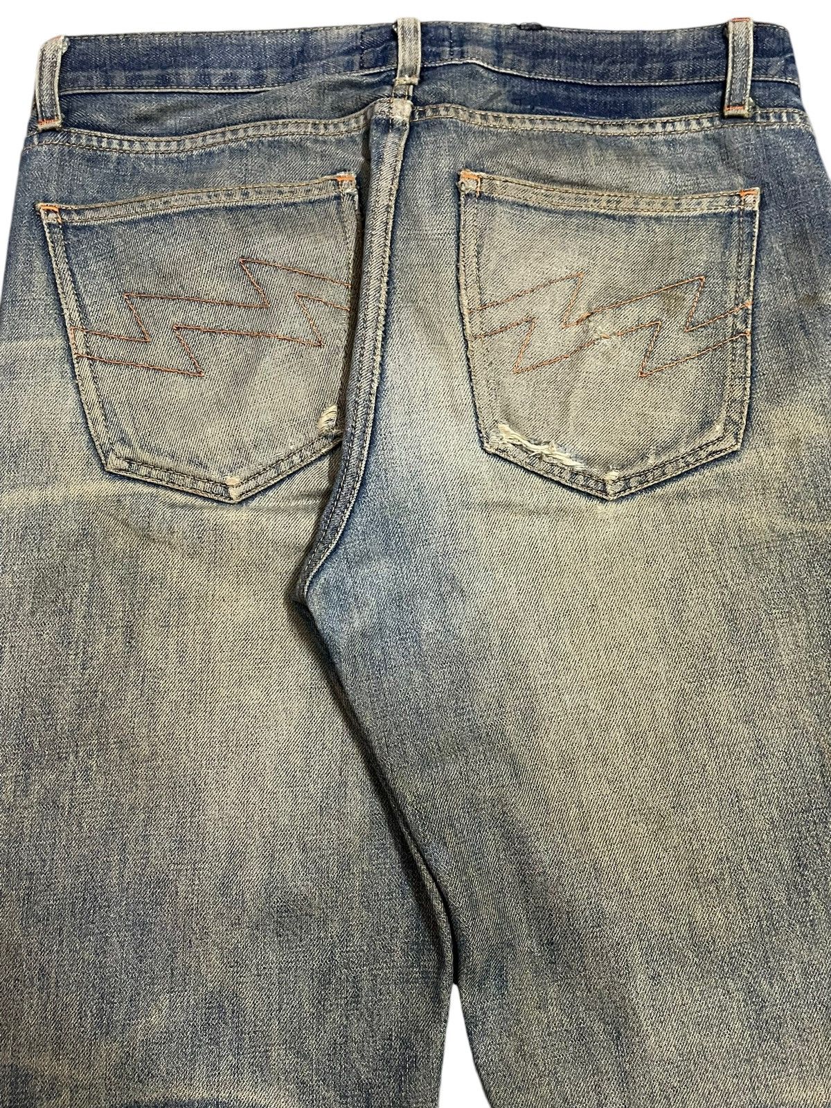 W&LT Vintage W&LT Kiss The Future Mud Wash Distress Bootcut Jeans Size US 32 / EU 48 - 6 Thumbnail