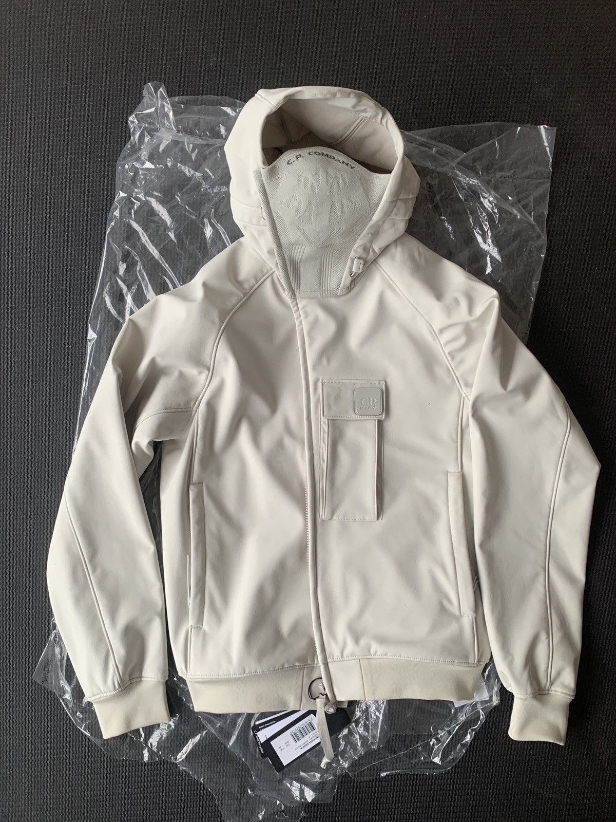 image of C P Company Metropolis Jacket in Ivory White, Men's (Size Medium)