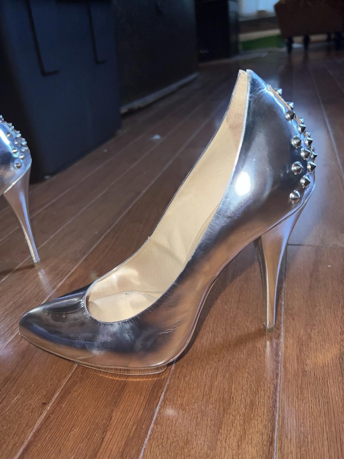 Alexander McQueen ALEXANDER MCQUEEN Studded Leather Pumps Heels Silver Size 39 Size US 9 / IT 39 - 5 Thumbnail