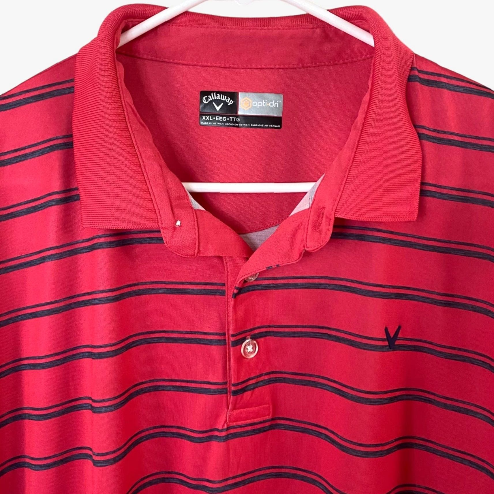 Callaway Callaway Polo Shirt Mens XXL Pink Striped Opti-Dry Short Sleeve Stretch Golf Size US XXL / EU 58 / 5 - 5 Thumbnail