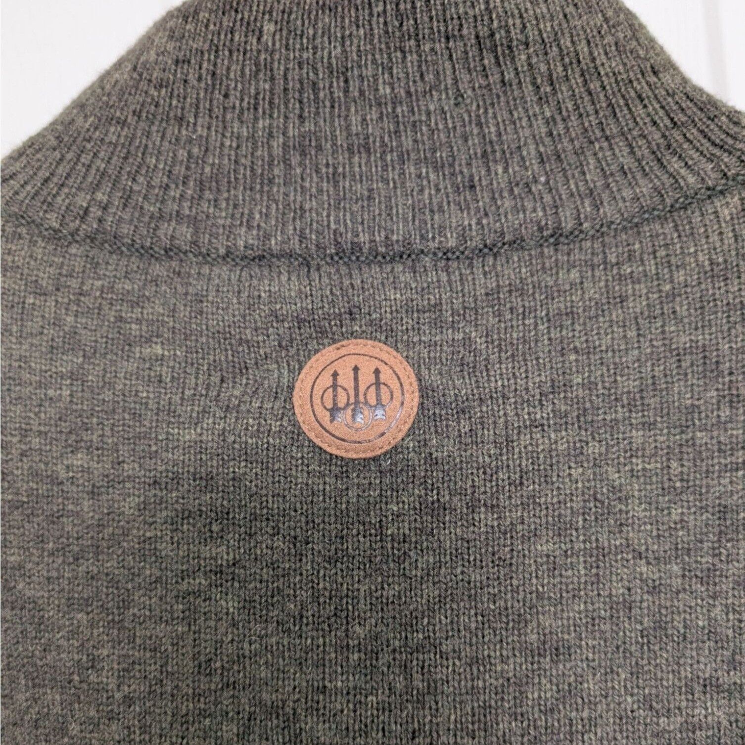 Beretta Beretta Lambswool 1/4 Zip Sweater Mens Size XL Dark Green Size XL / US 12-14 / IT 48-50 - 12 Thumbnail