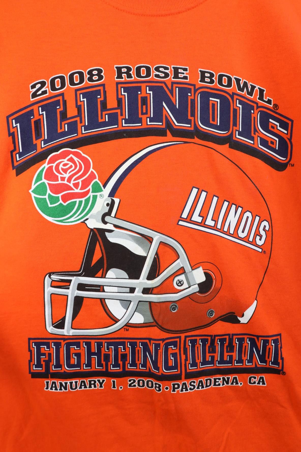 Vintage Vintage Y2K 2008 Rose Bowl University of Illinois T-Shirt Size US XL / EU 56 / 4 - 4 Thumbnail
