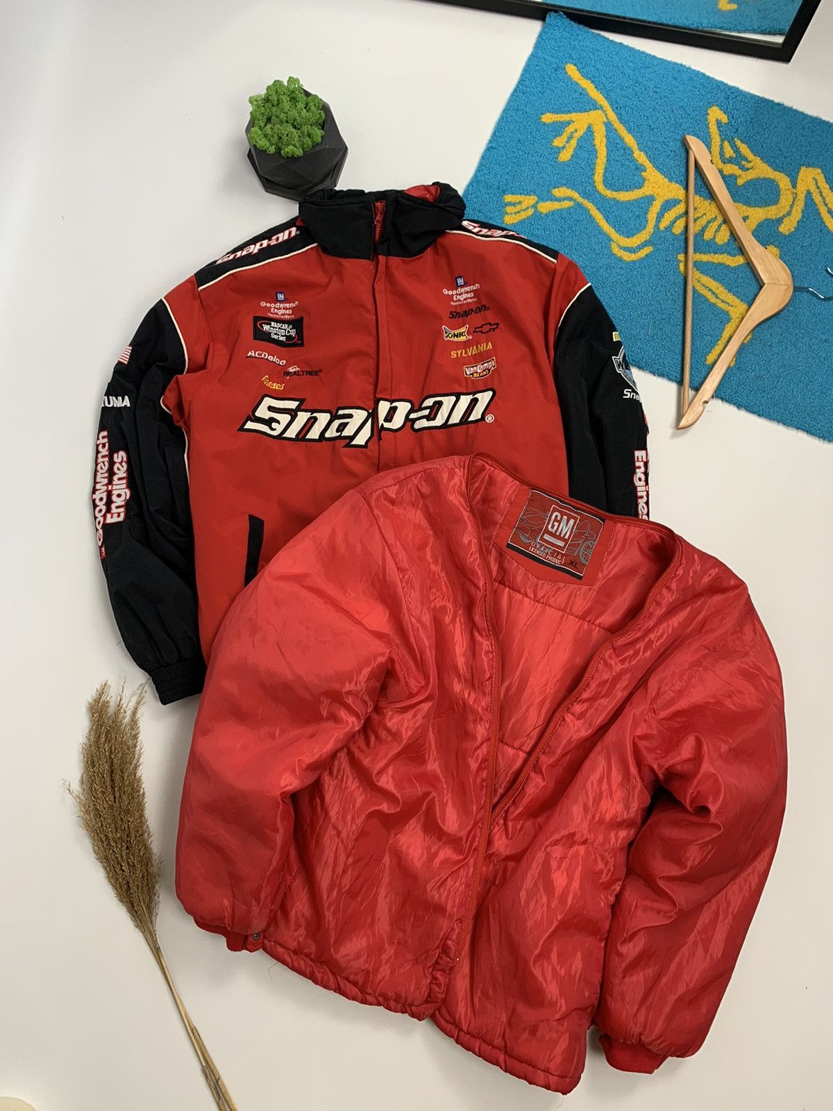 image of Vintage Nascar Snap-On Racing Jacket in Black Red, Men's (Size XL)