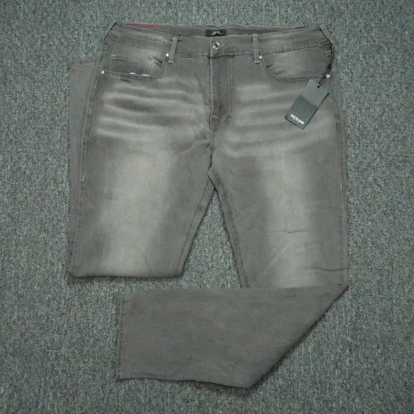 True Religion VINTAGE True Religion Jeans Mens 40x32 Gray Charcoal Rocco Relaxed Skinny No Flap NWT Size US 40 / EU 56 - 2 Thumbnail