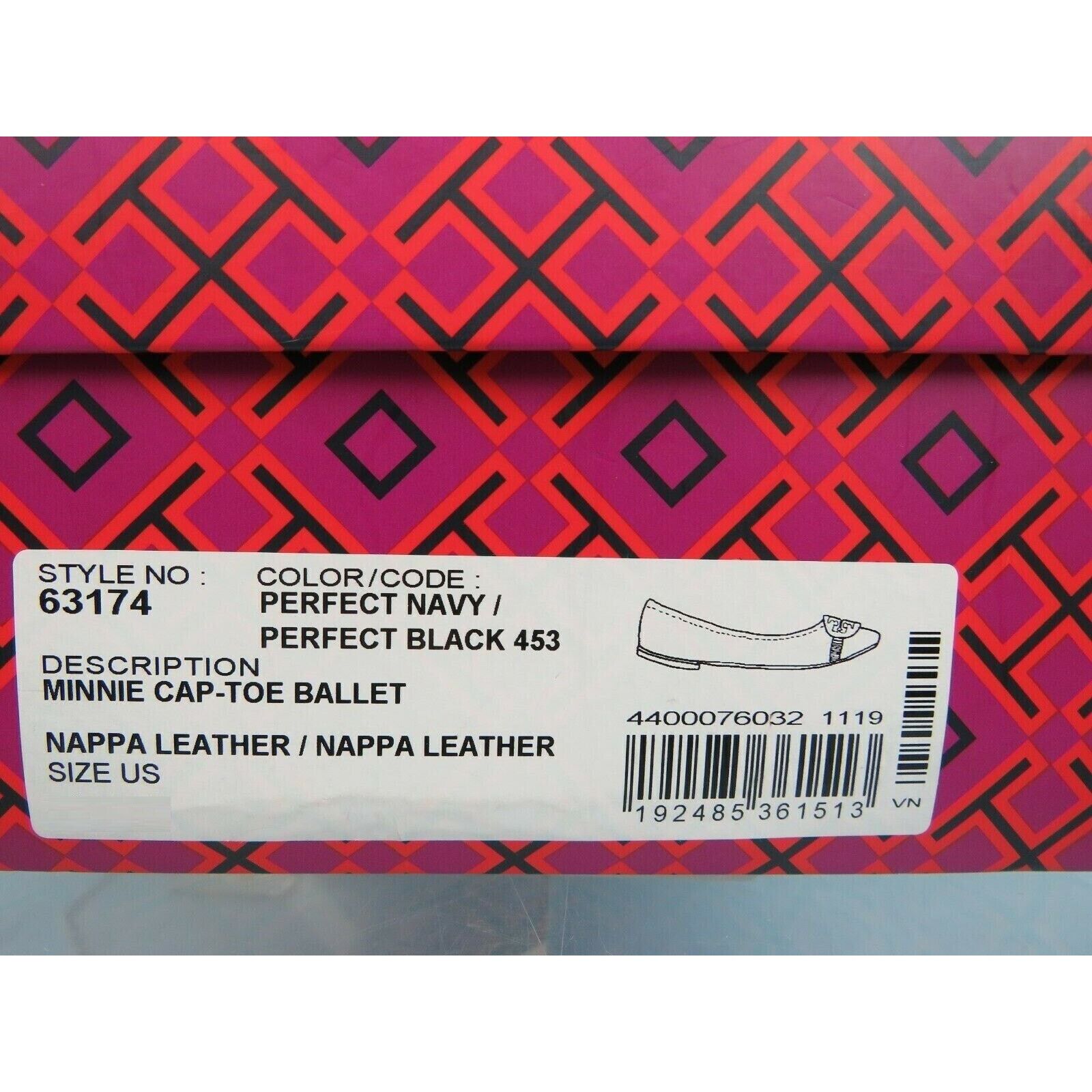 Tory Burch TORY BURCH MINNIE BLUE LEATHER GOLD REVA BLACK TOE FLATS 9 Size US 9 / IT 39 - 12 Thumbnail