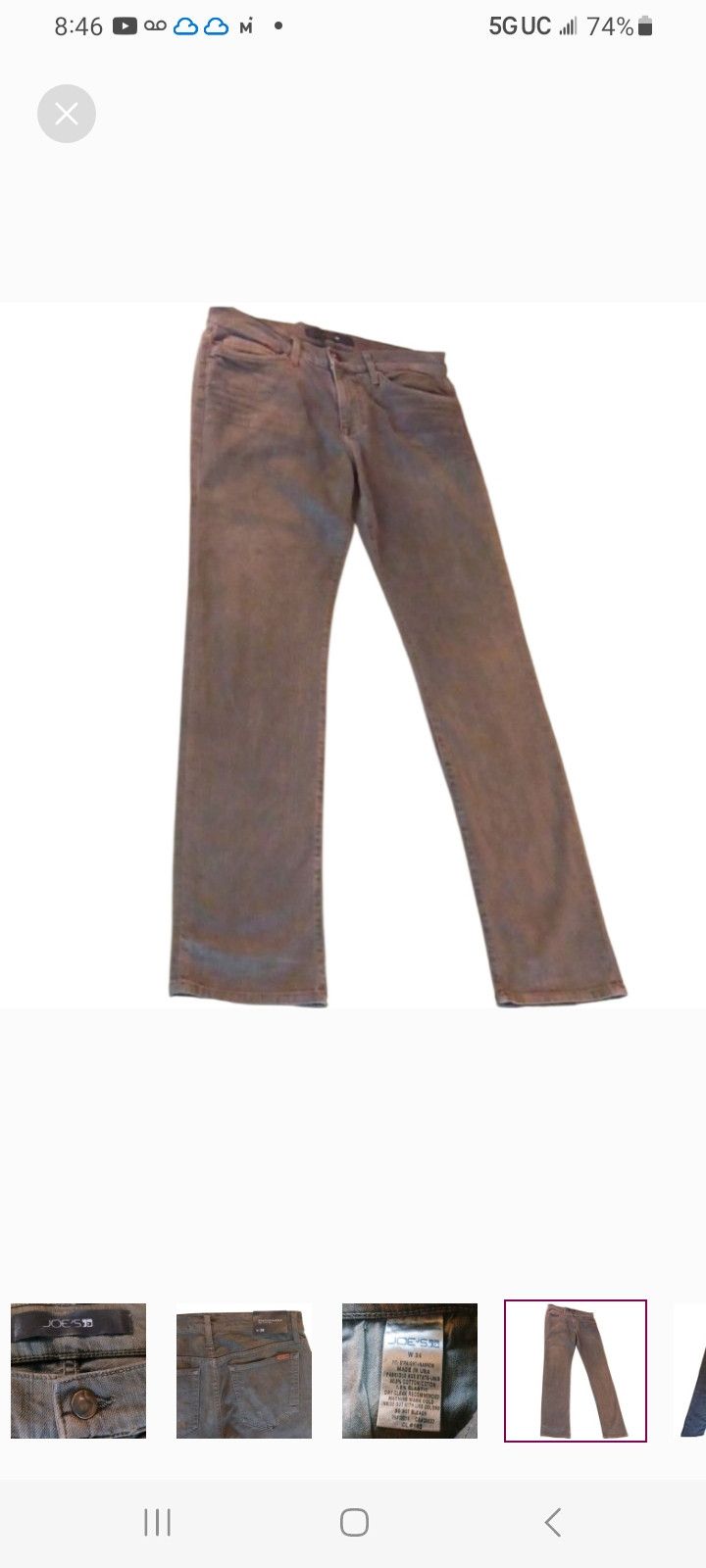 Joe's JOE'S Grey Straight+ Narrow Jeans Size US 34 / EU 50 - 6 Thumbnail