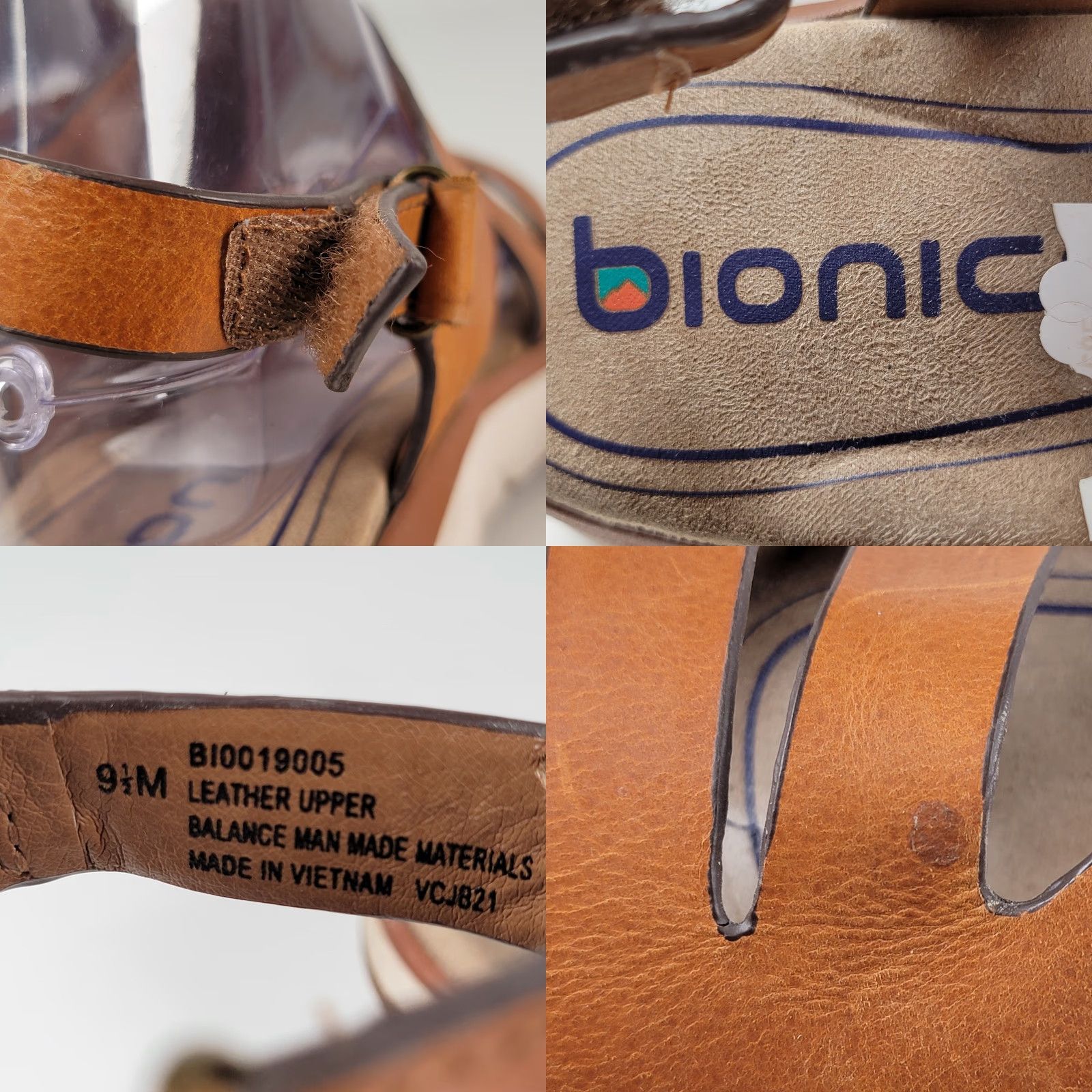 Vintage Bionica Akela Women’s Size 9.5 Brown Leather Strap Slingback Sandals Size US 10 / IT 40 - 9 Thumbnail