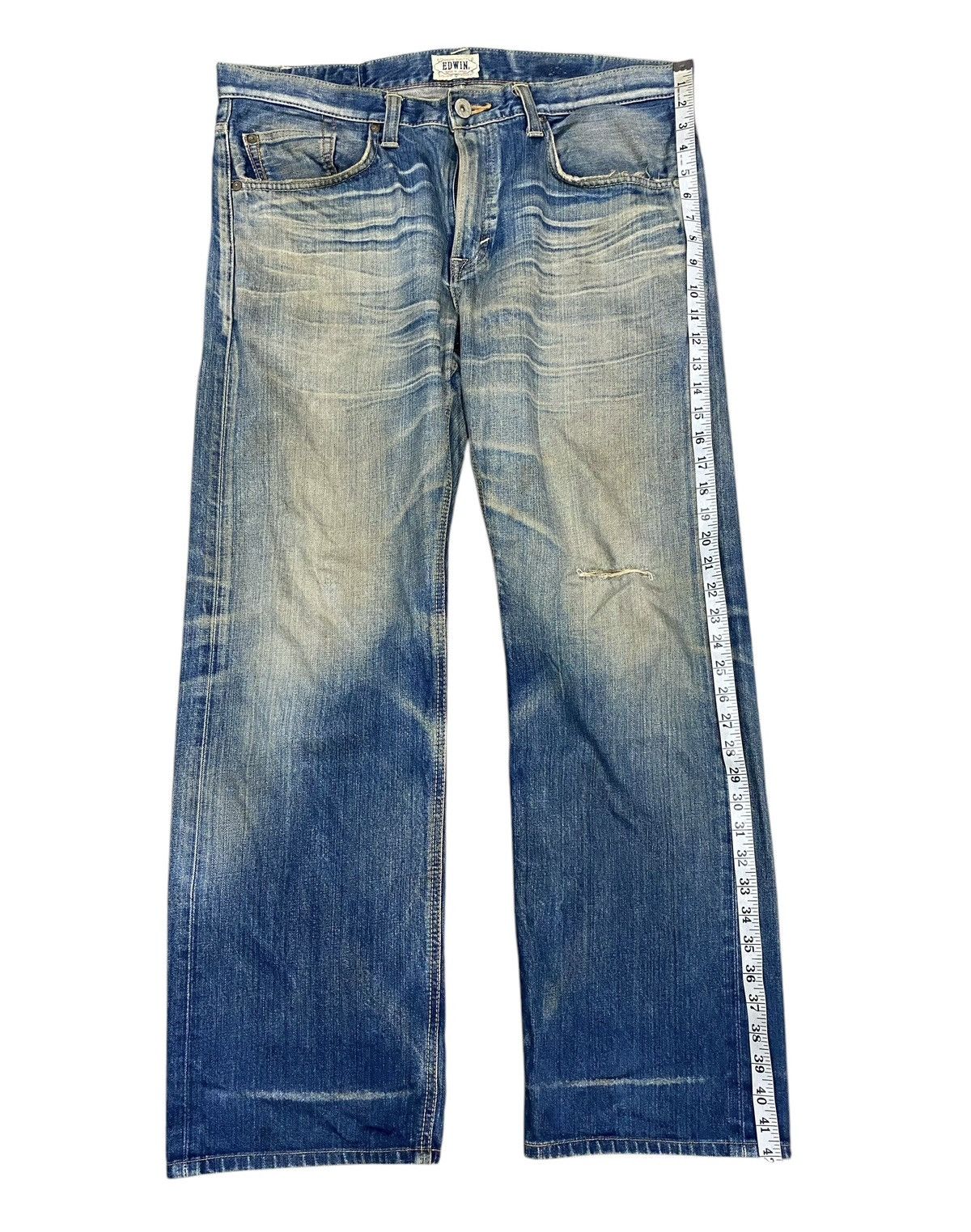 Edwin Vintage EDWIN Distressed Blue Jeans Size US 39 - 18 Thumbnail