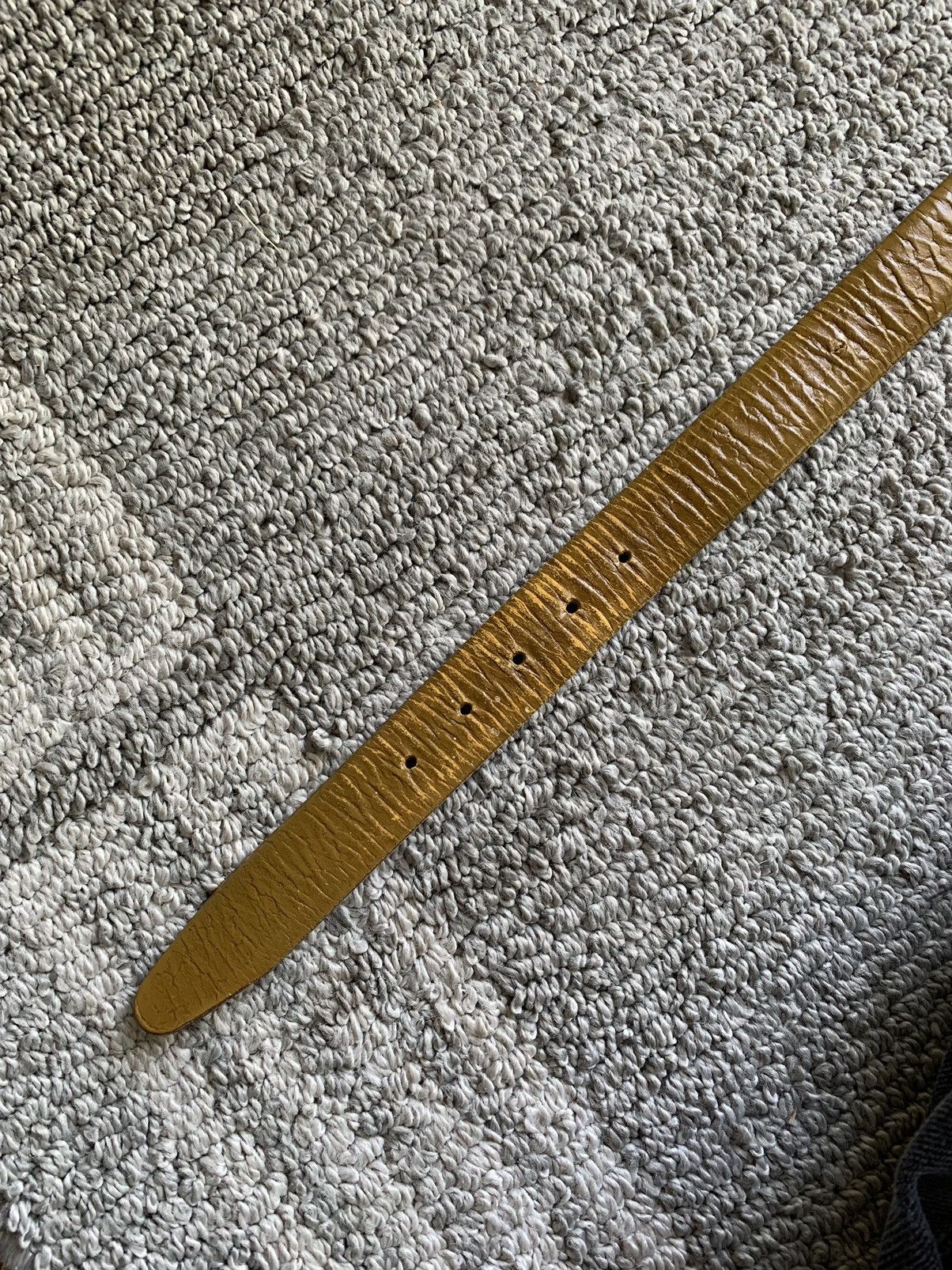 Other × Vintage Vintage Stag Grain Leather Belt 70s Deer Buckskin Odd Buckle Size ONE SIZE - 11 Thumbnail