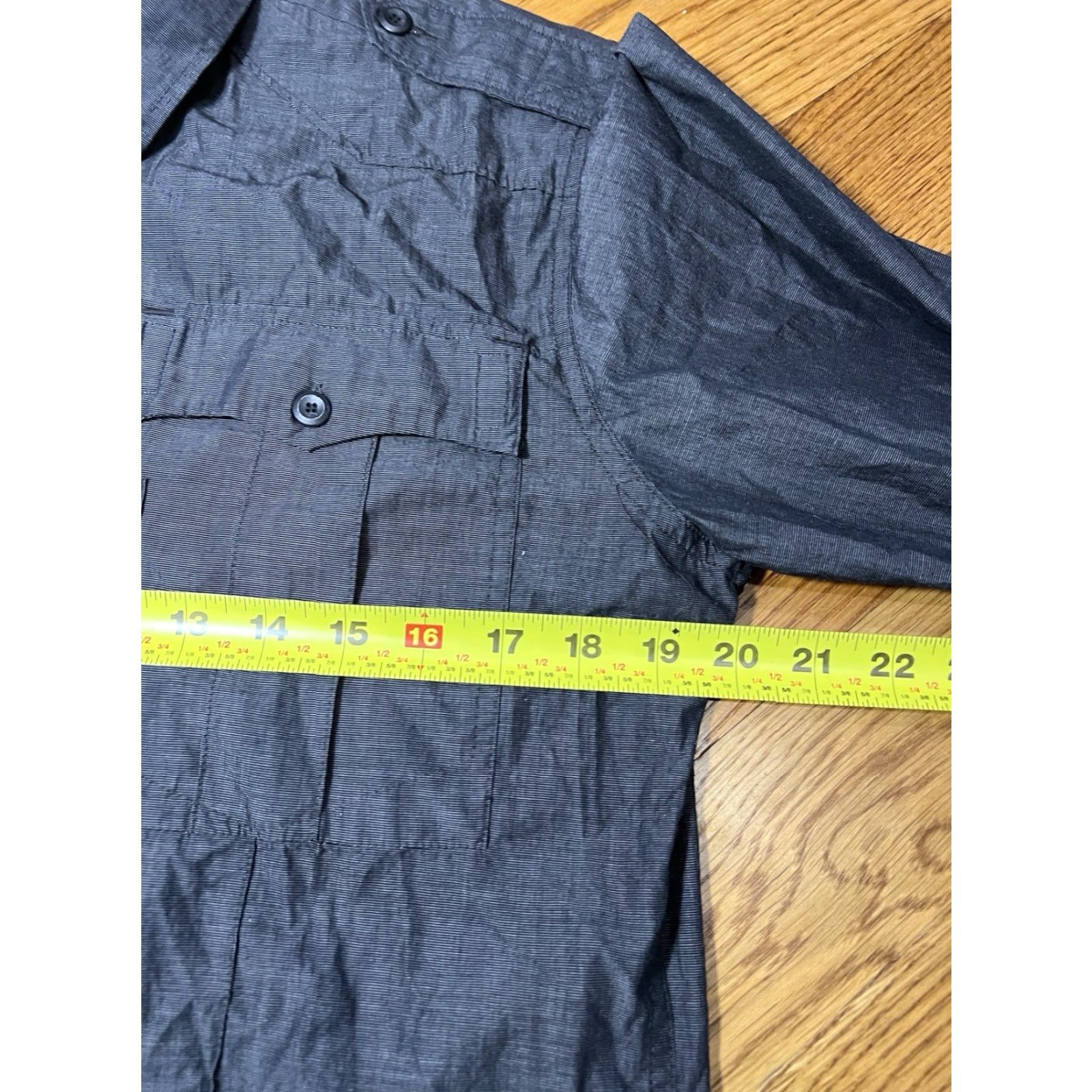 Vintage G Star Raw Men Button-Up Shirt Long Sleeve Black L Slim Fit Cotton Lyocell Elastane Woven Pockets Zipper Button-Down Collar Casual Black L Mens Size US L / EU 52-54 / 3 - 6 Thumbnail