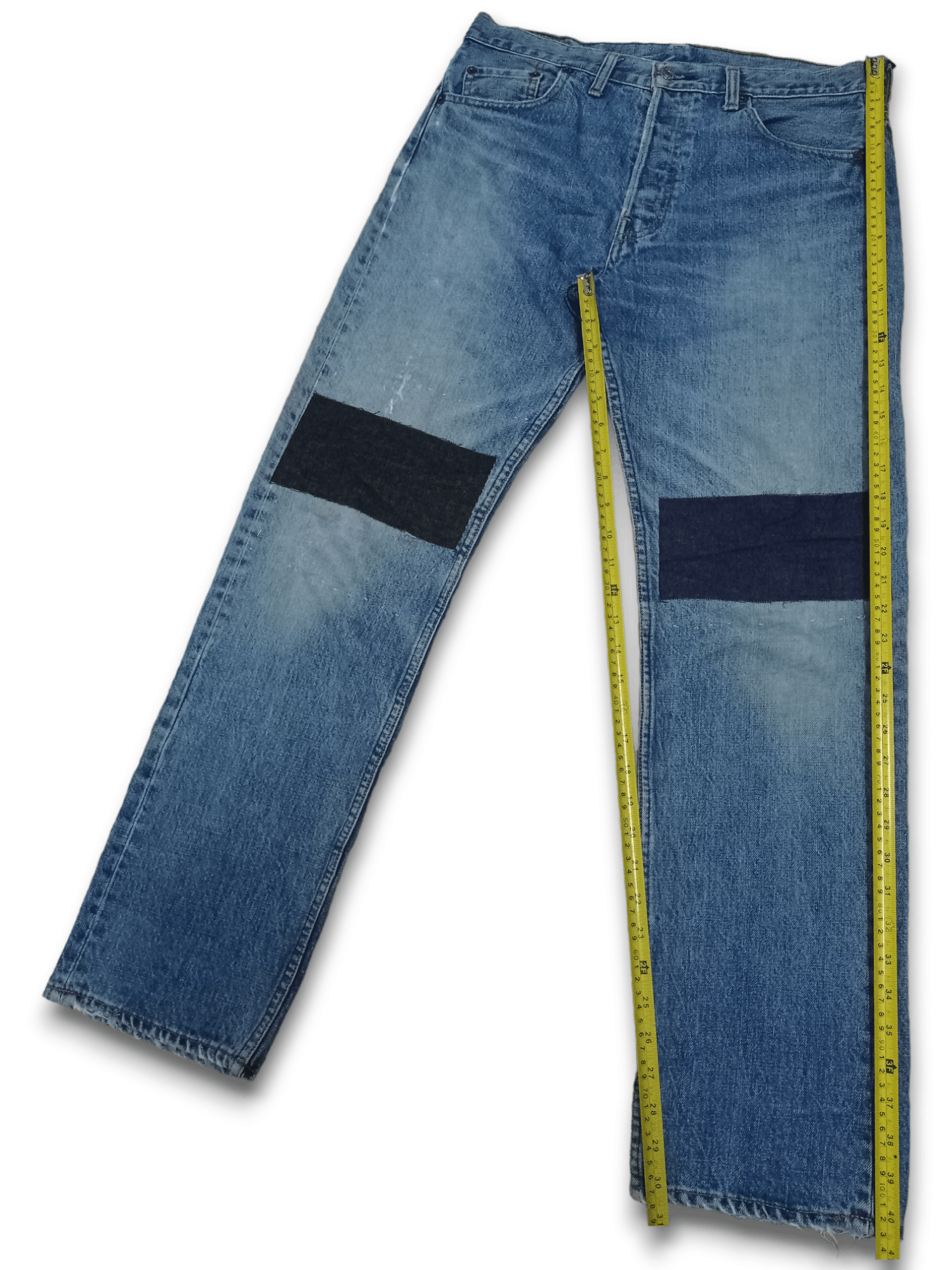 Denime Vintage Denime Japan Patched Distressed Loose Jeans 33x31 Size US 33 - 10 Thumbnail