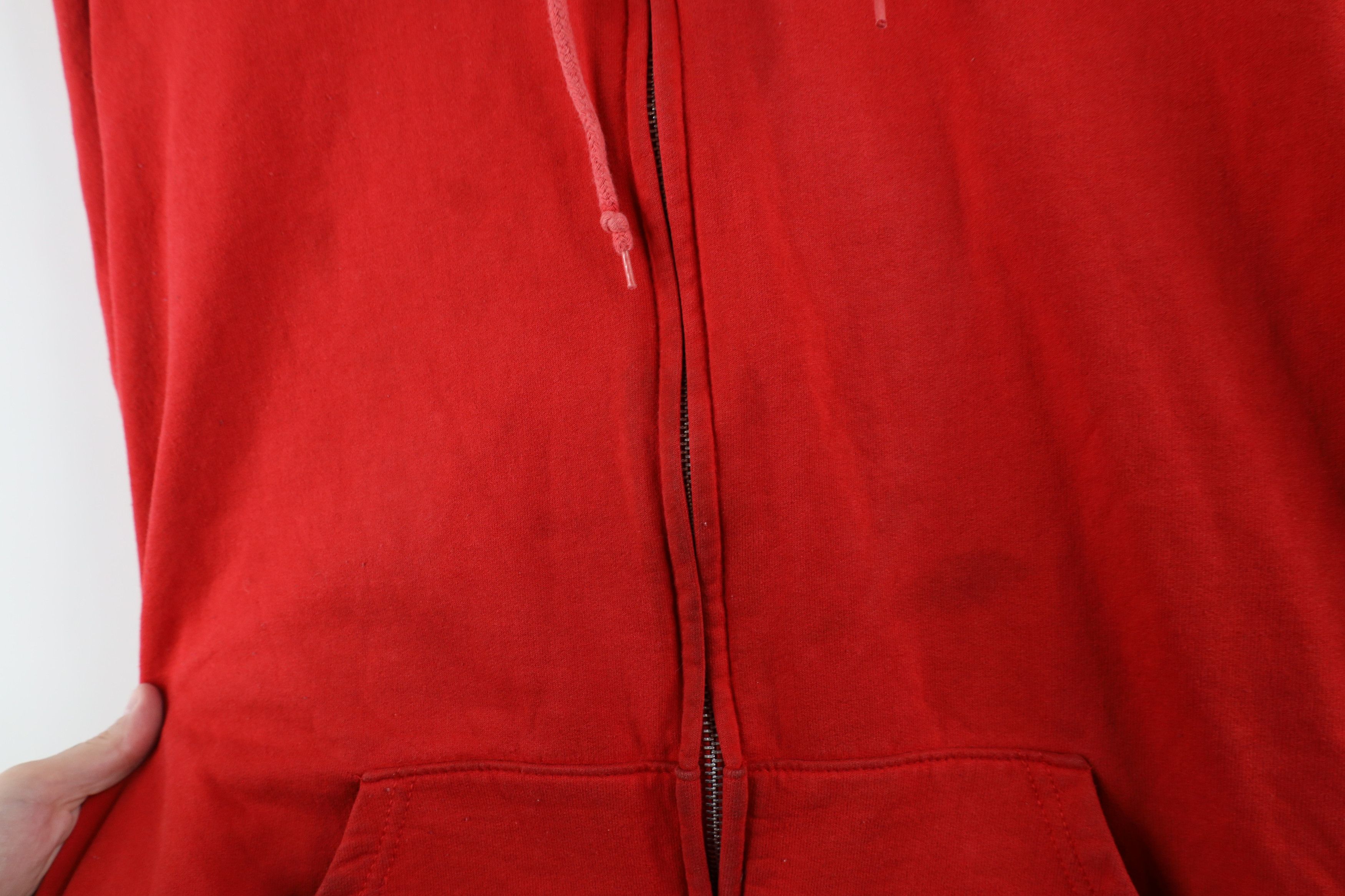Vintage Vintage 90s Streetwear Blank Full Zip Hoodie Sweatshirt Red Size US XXL / EU 58 / 5 - 4 Thumbnail