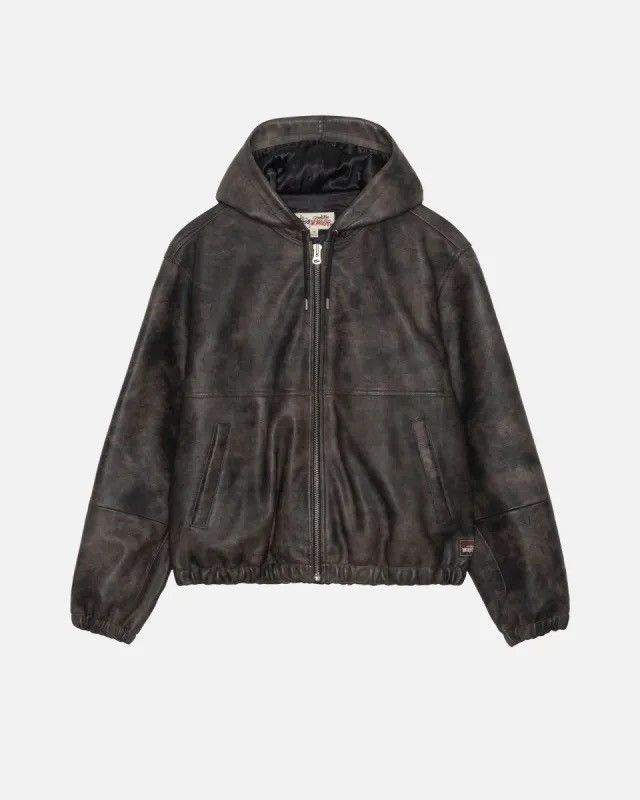 Stussy Stussy Stonewash Leather Hoodie Size US L / EU 52-54 / 3 - 1 Preview