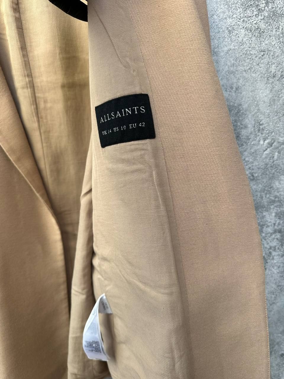 Allsaints ALLSAINTS Aleida Blazer Womens Beige Open Front Long Sleeve Size L / US 10 / IT 46 - 13 Thumbnail