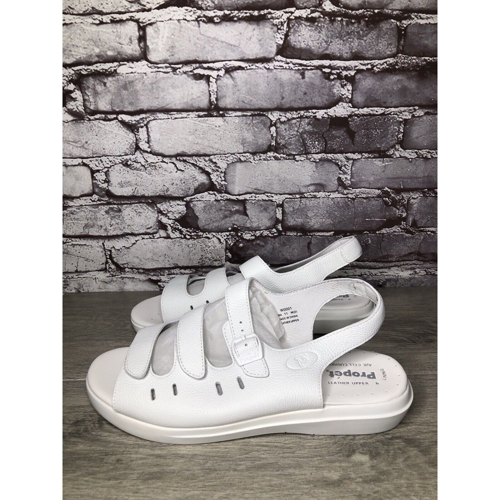 Other Propet Cell Cushion White Leather Triple Strap Wedge Sandals Size US 11 / IT 41 - 1 Thumbnail