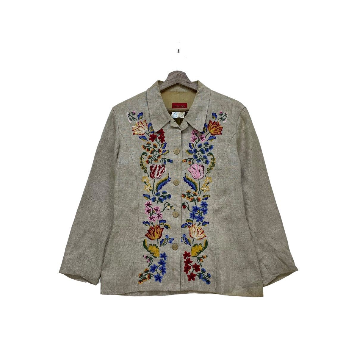 Kenzo 🔥Vintage 90s Kenzo Embroidered Floral Jacket Size M / US 6-8 / IT 42-44 - 1 Thumbnail