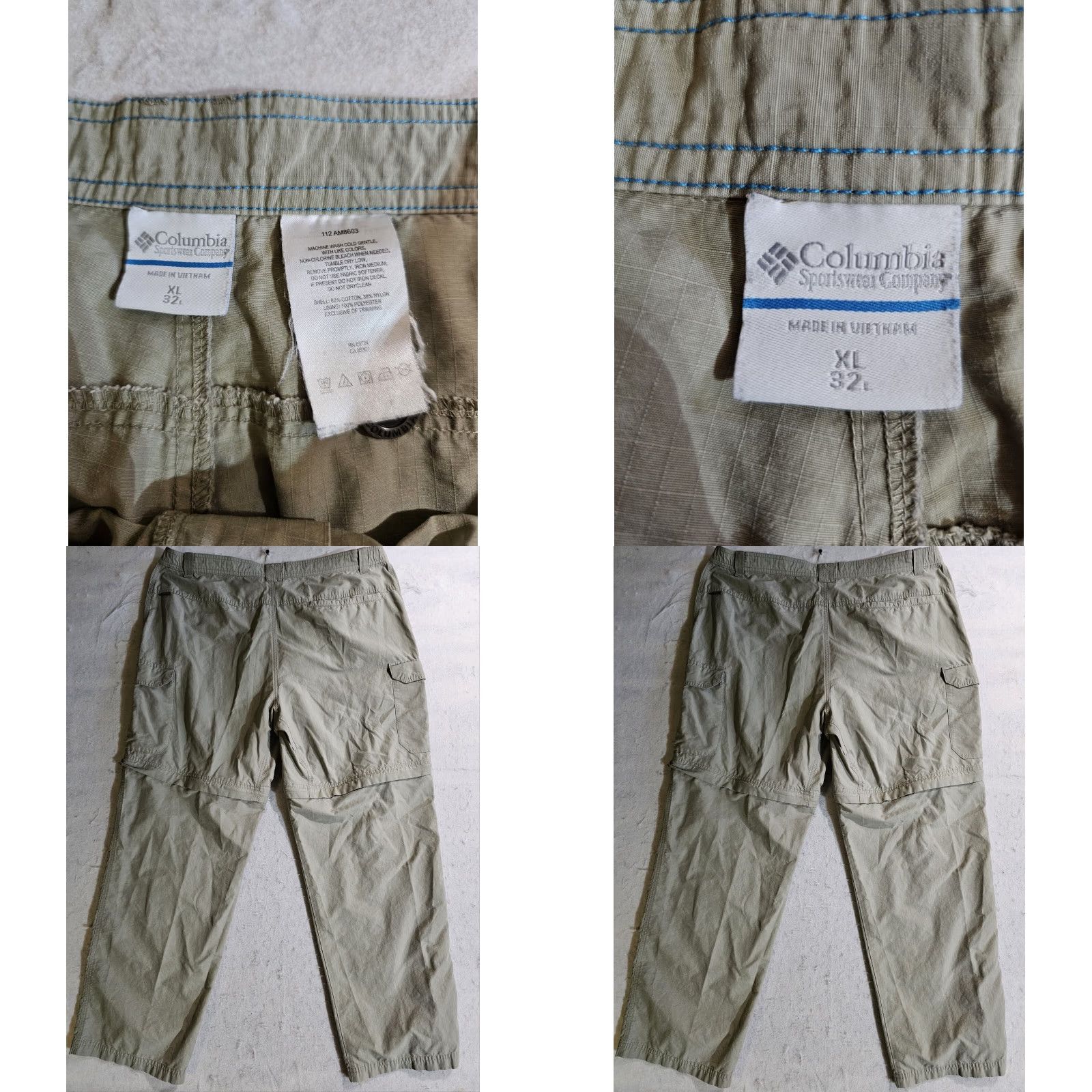 Vintage Columbia Sportswear Pants Cargo Convertible Hiking 2 Pair XL 32L Brown/Tan Size US 36 / EU 52 - 10 Thumbnail
